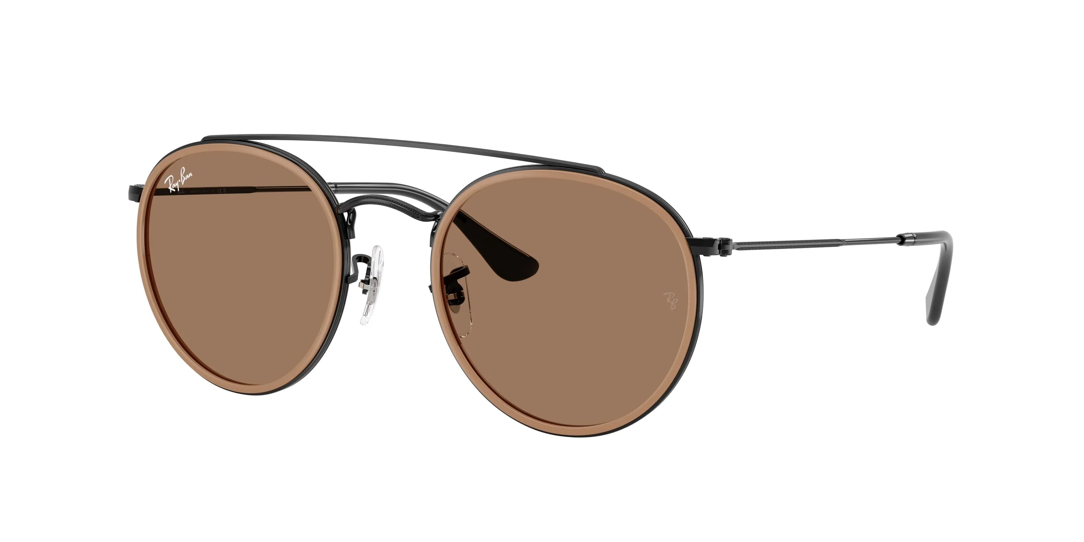Ray - Ban RB3647N 927973 Occhiali da sole Metallo Nero Marrone Rotonda Normale - immagine 1