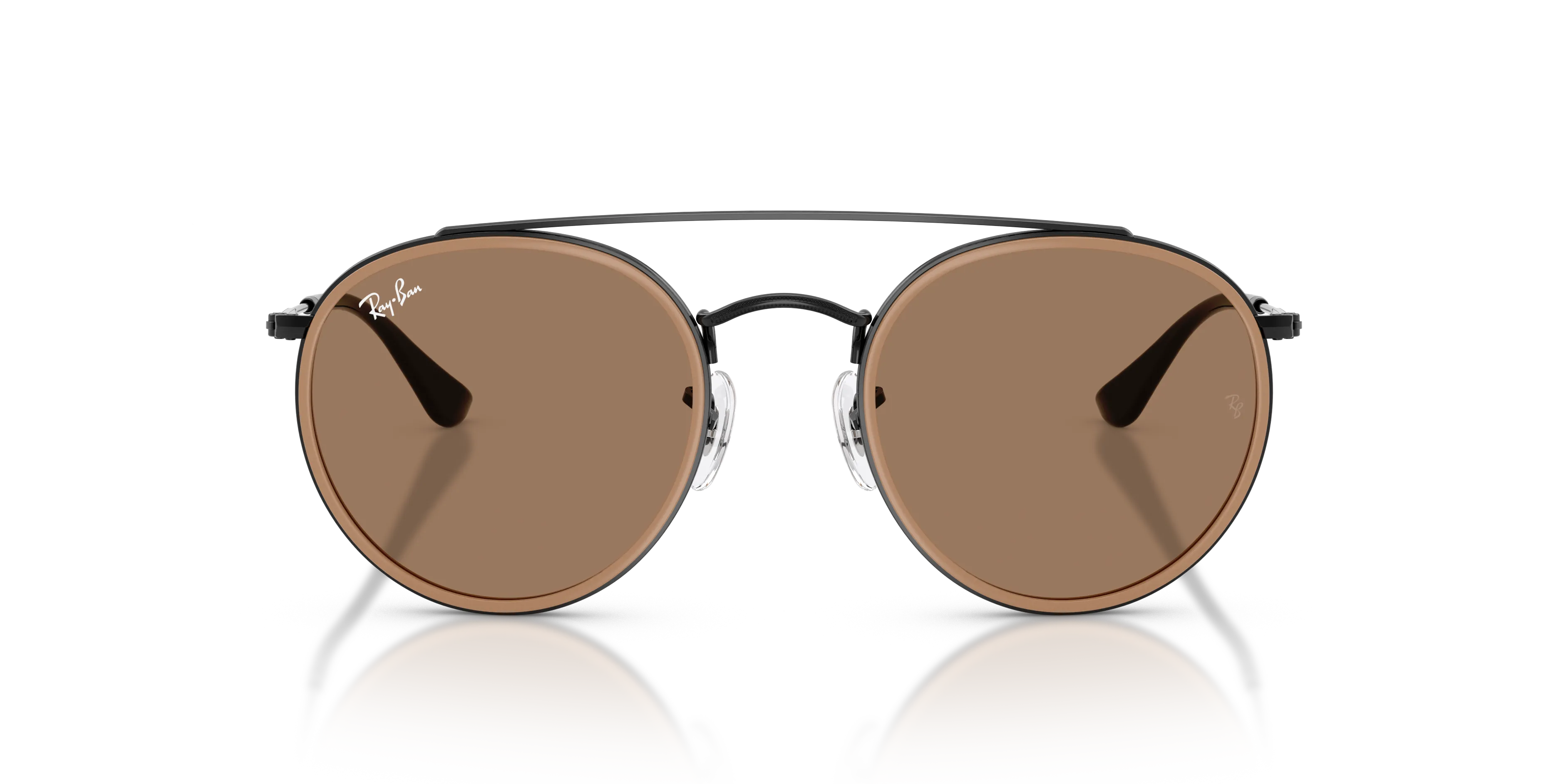 Ray - Ban RB3647N 927973 Occhiali da sole Metallo Nero Marrone Rotonda Normale - immagine 3