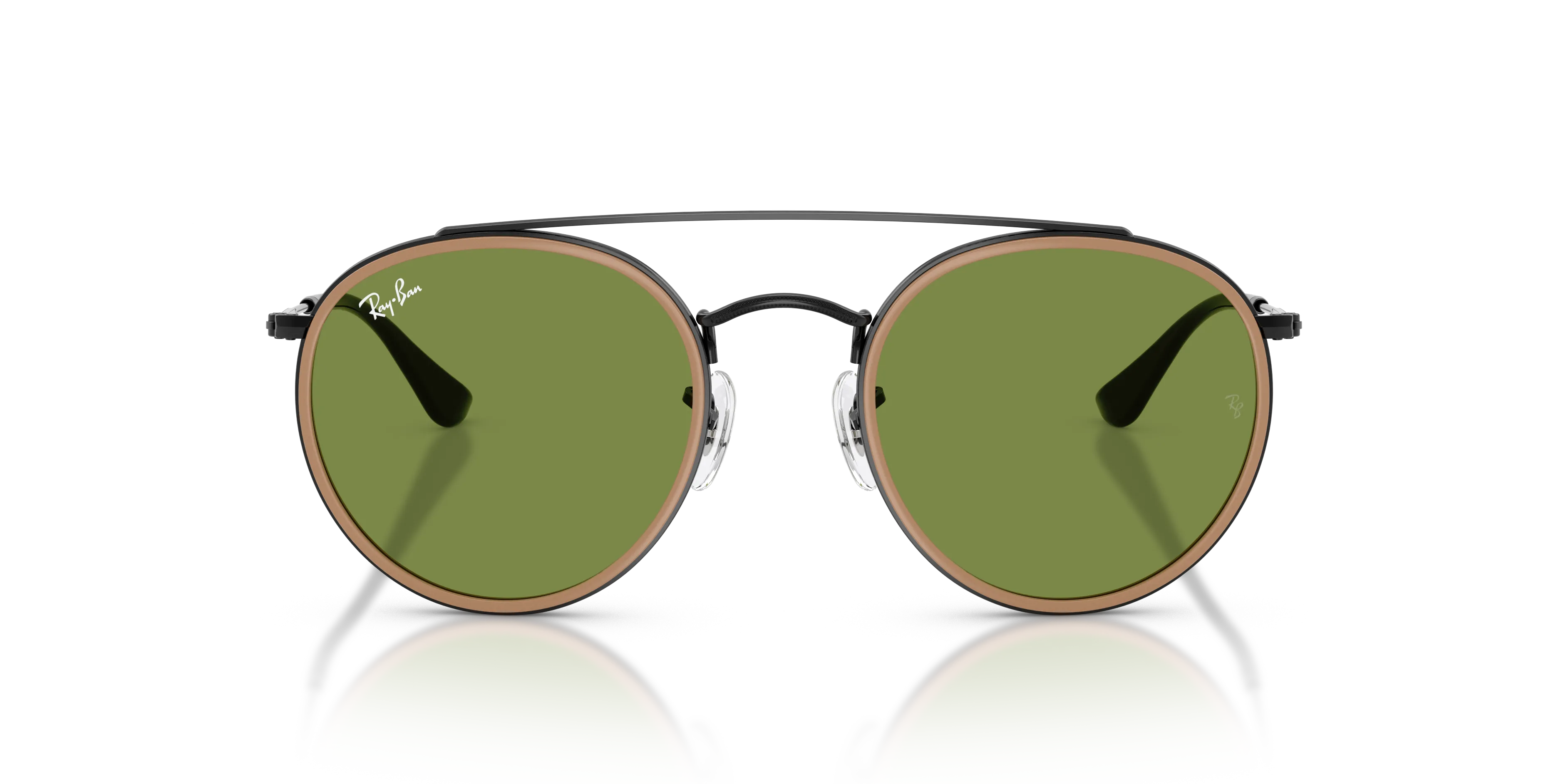Ray - Ban RB3647N 92794E Occhiali da sole Metallo Nero Verde Rotonda Normale - immagine 3