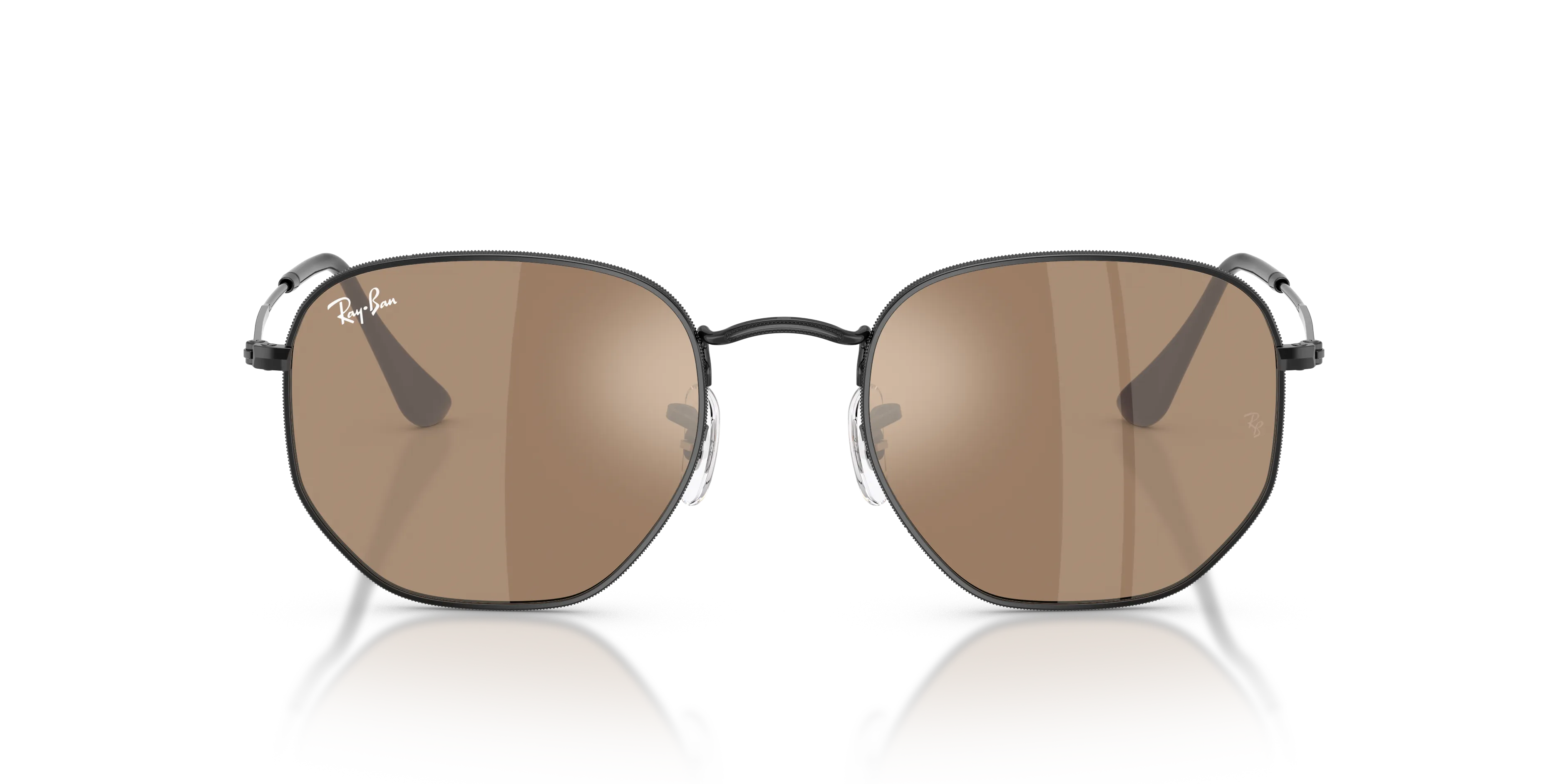 Ray - Ban RB3548N HEXAGONAL 002/93 Occhiali da sole Acciaio Nero Marrone Geometrica Specchiate - immagine 3