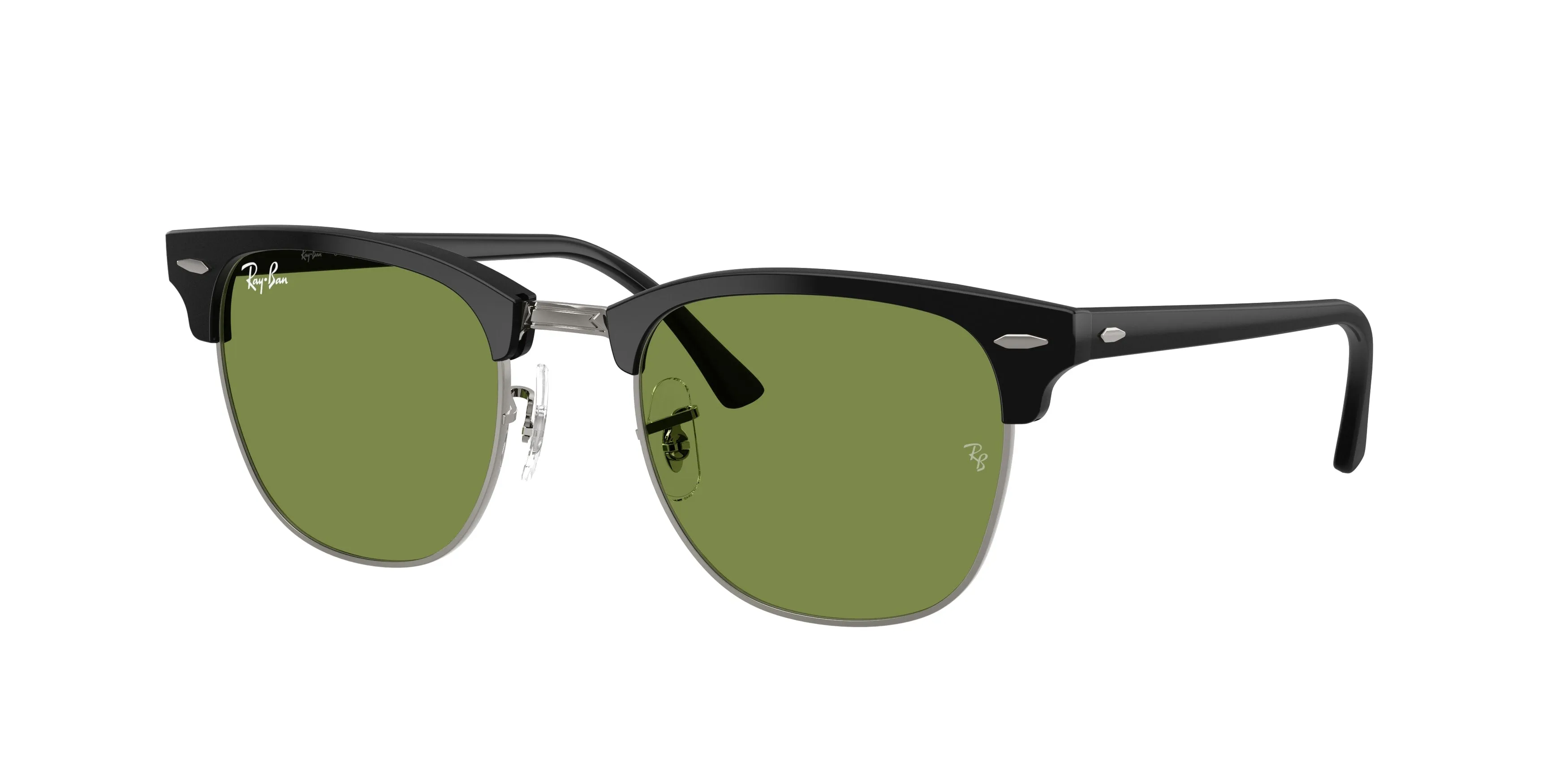 Ray - Ban RB3016 CLUBMASTER 601S4E Occhiali da sole Acetato Nero Verde Squadrata Normale - immagine 1