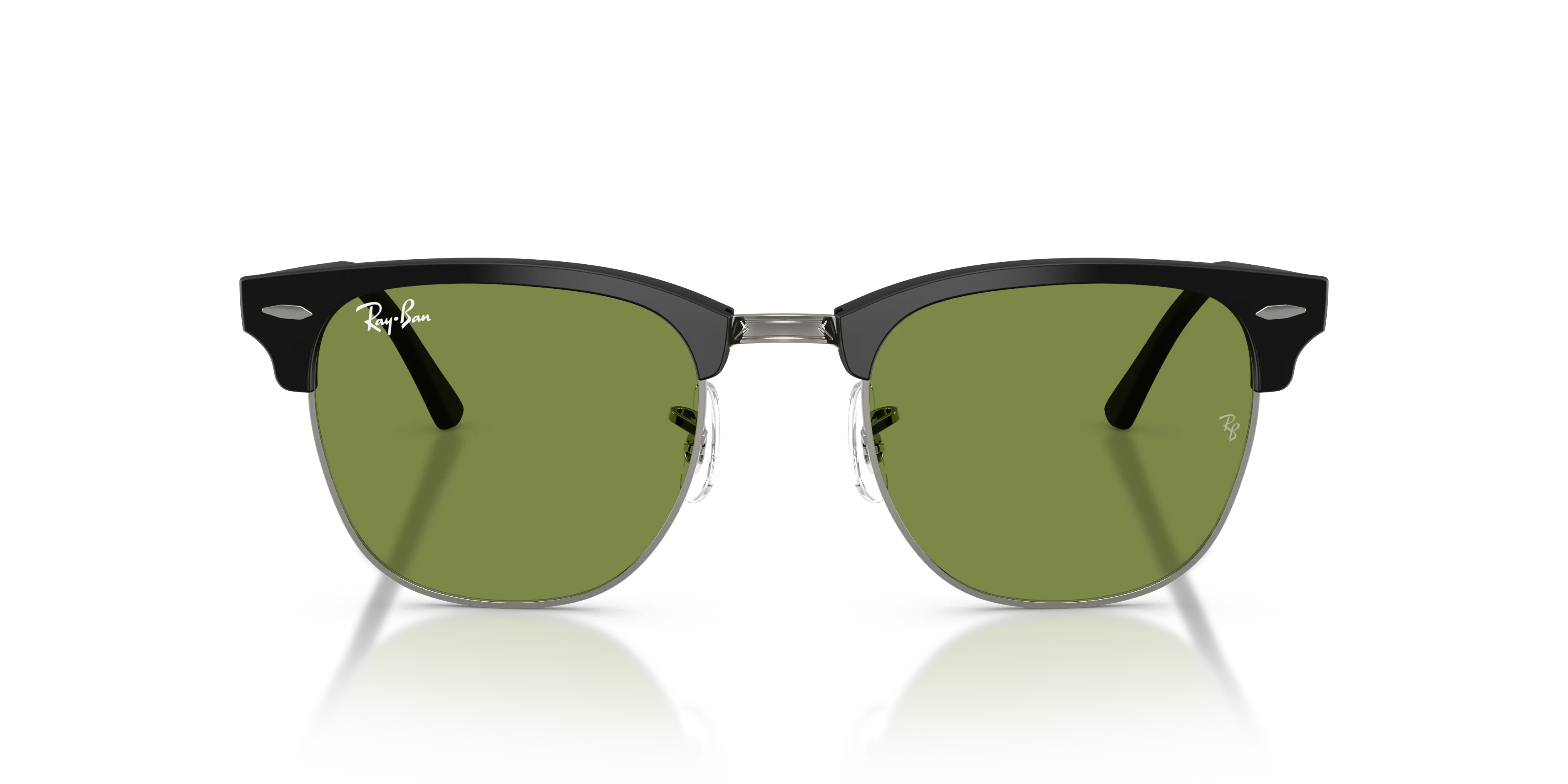 Ray - Ban RB3016 CLUBMASTER 601S4E Occhiali da sole Acetato Nero Verde Squadrata Normale - immagine 3