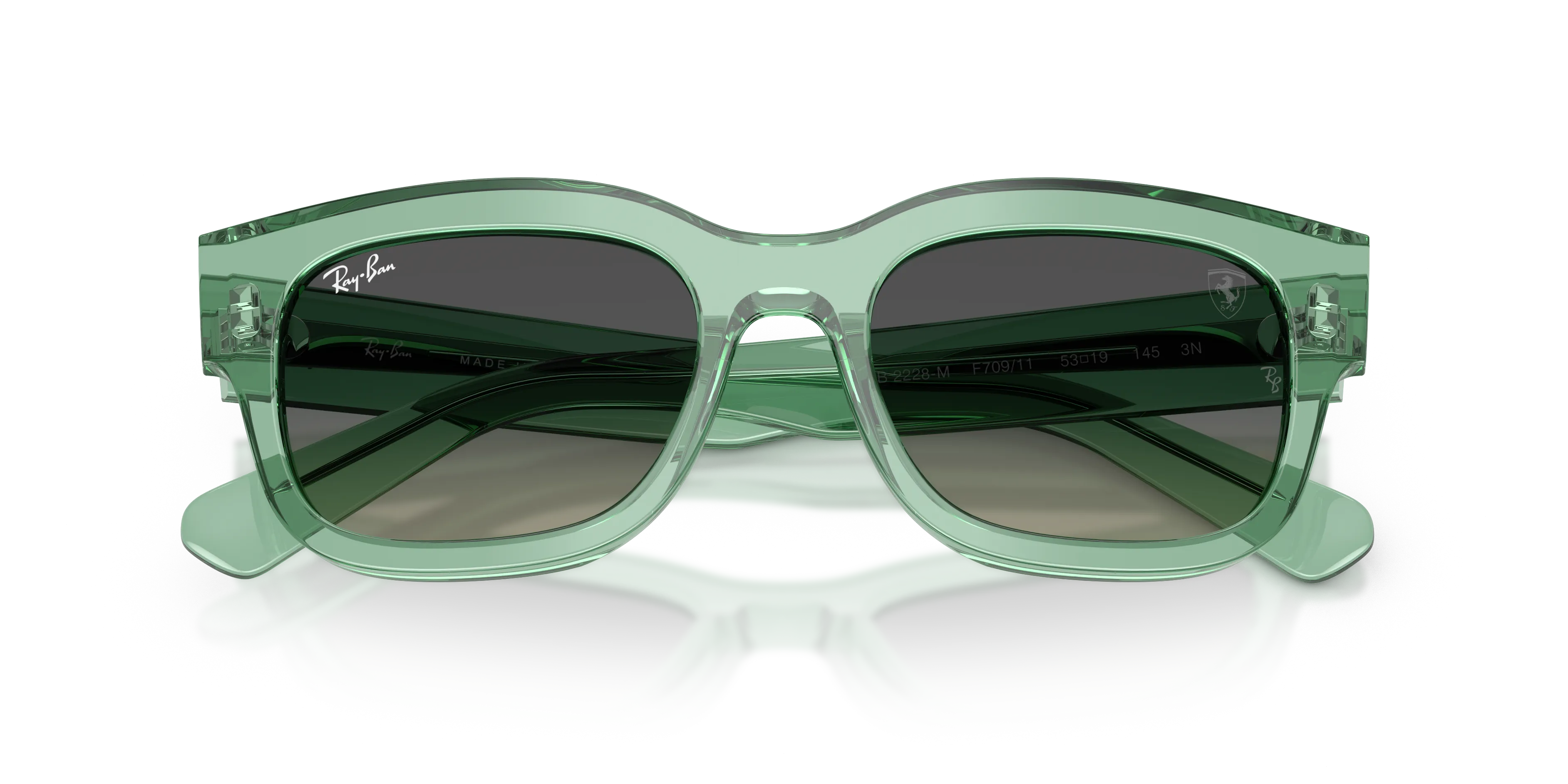 Ray - Ban RB2228M F70911 Occhiali da sole Acetato Verde Grigio Squadrata Normale Sfumato - immagine 2
