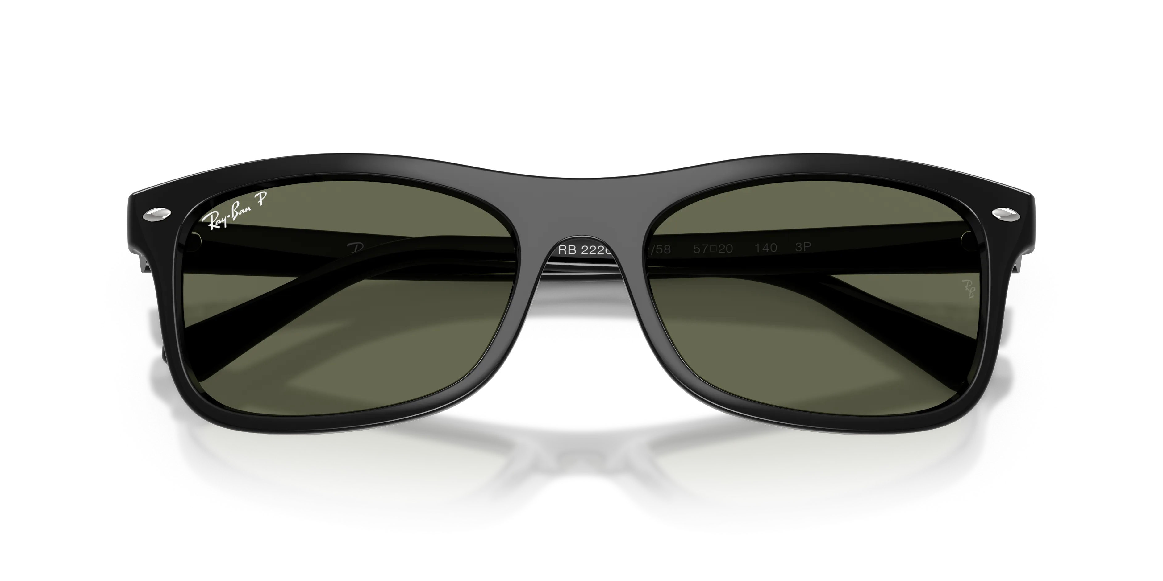 Ray - Ban RB2226 901/58 Occhiali da sole Acetato Nero Verde Squadrata Polarizzata - immagine 2