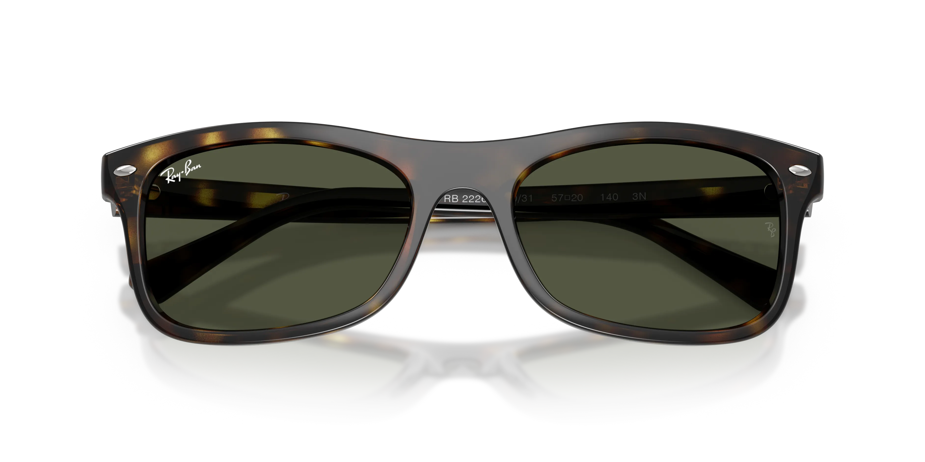 Ray - Ban RB2226 710/31 Occhiali da sole Acetato Tartaruga Verde Squadrata Normale - immagine 2