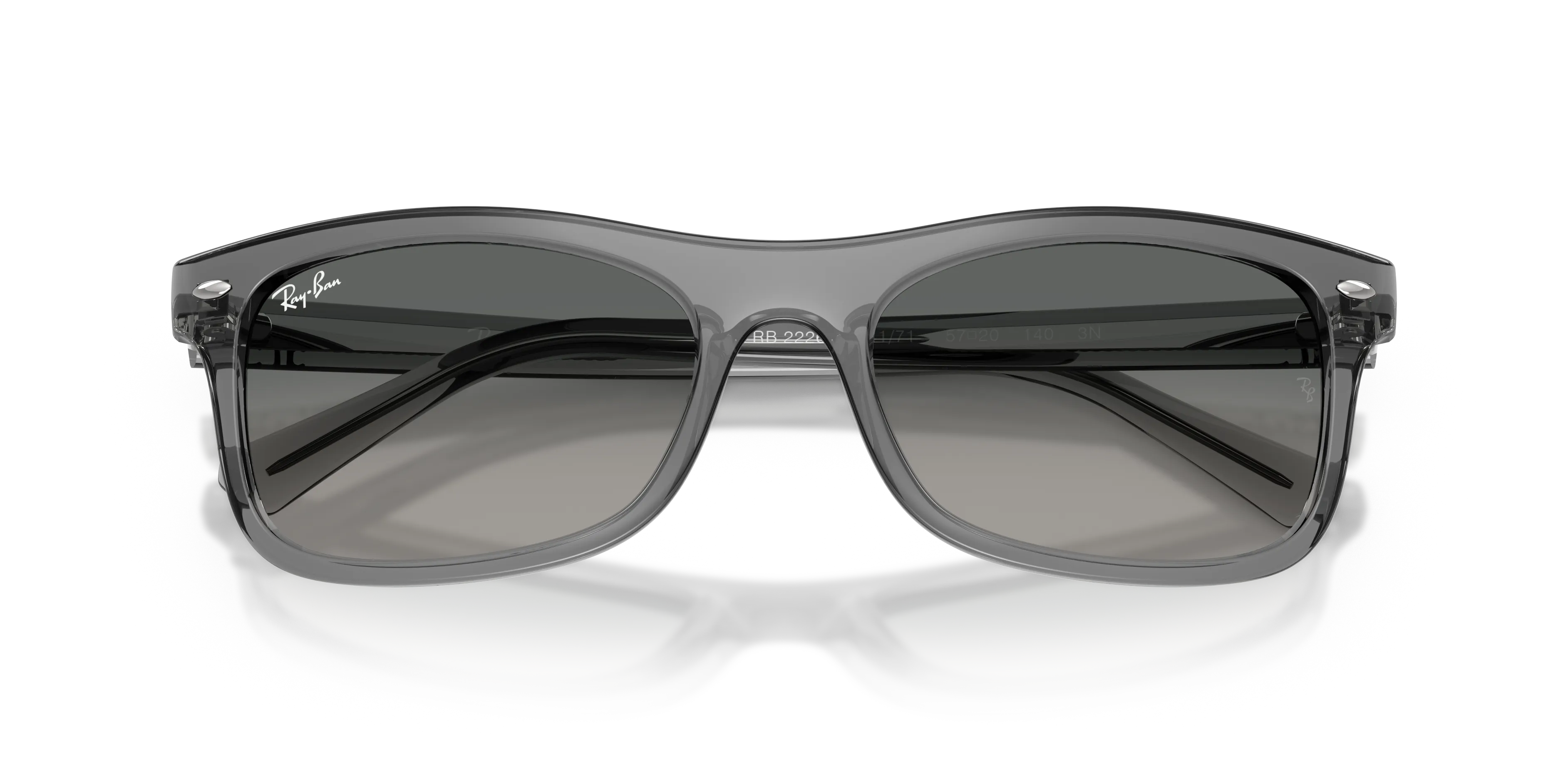 Ray - Ban RB2226 664171 Occhiali da sole Acetato Grigio Grigio Squadrata Normale Sfumato - immagine 2