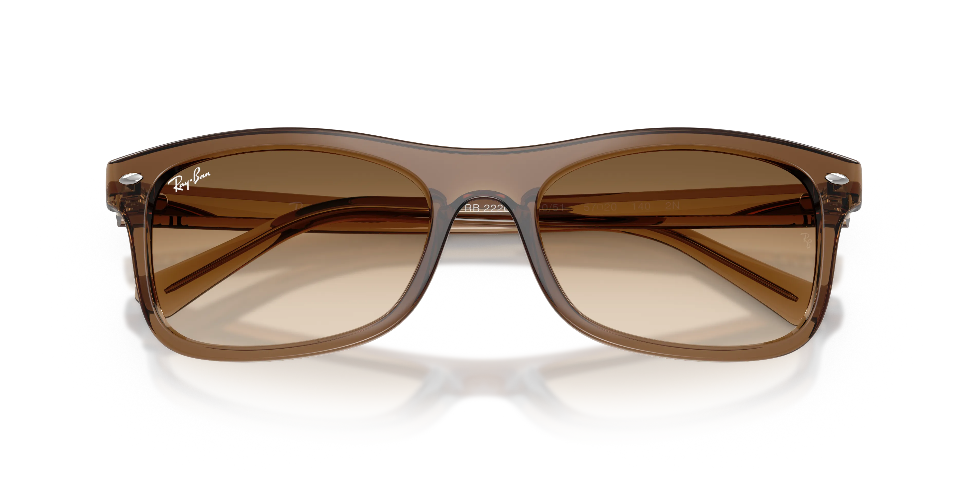 Ray - Ban RB2226 664051 Occhiali da sole Acetato Marrone Marrone Squadrata Normale Sfumato - immagine 2