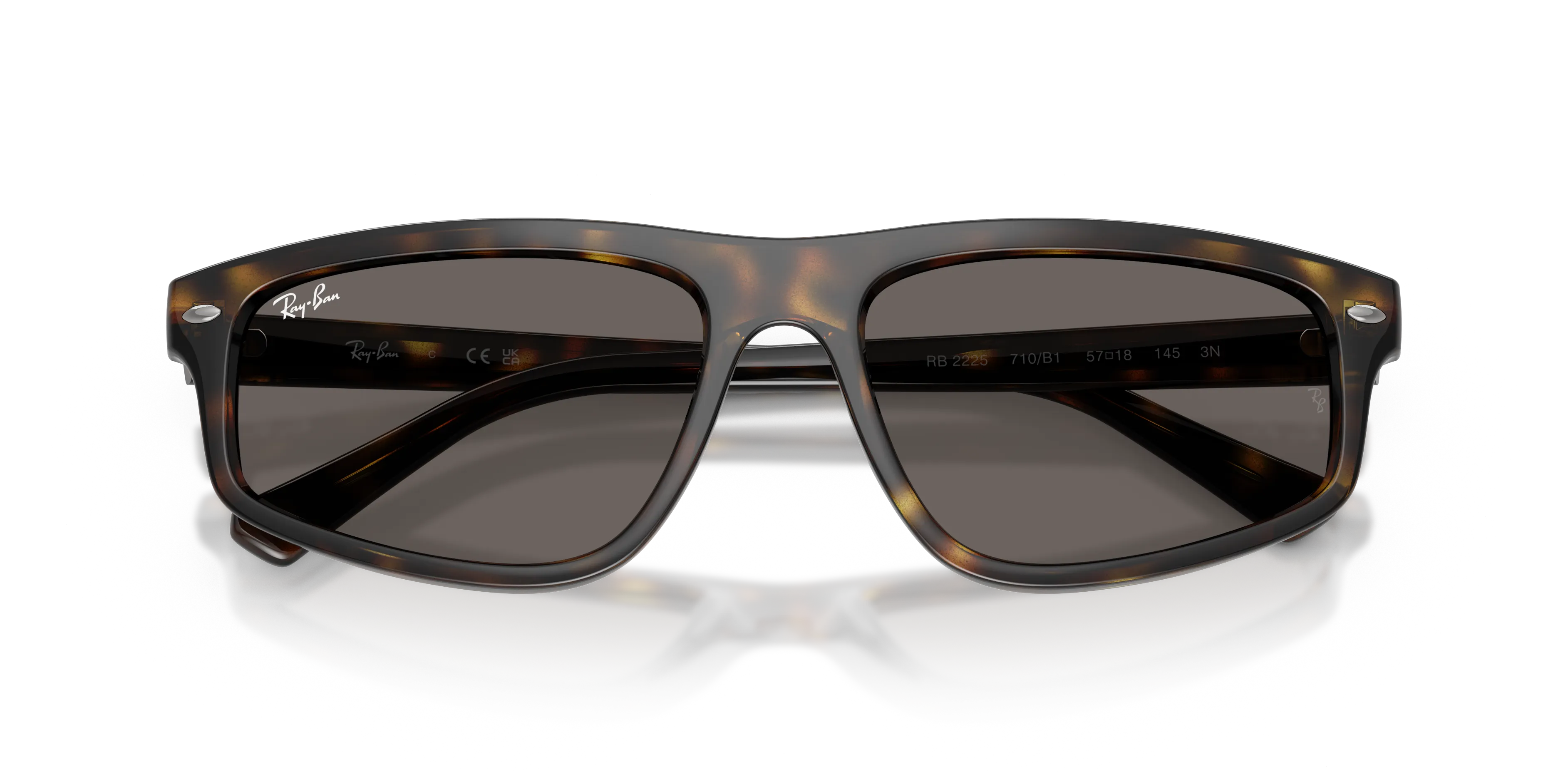 Ray - Ban RB2225 710/B1 Occhiali da sole Acetato Tartaruga Grigio Geometrica Normale - immagine 2