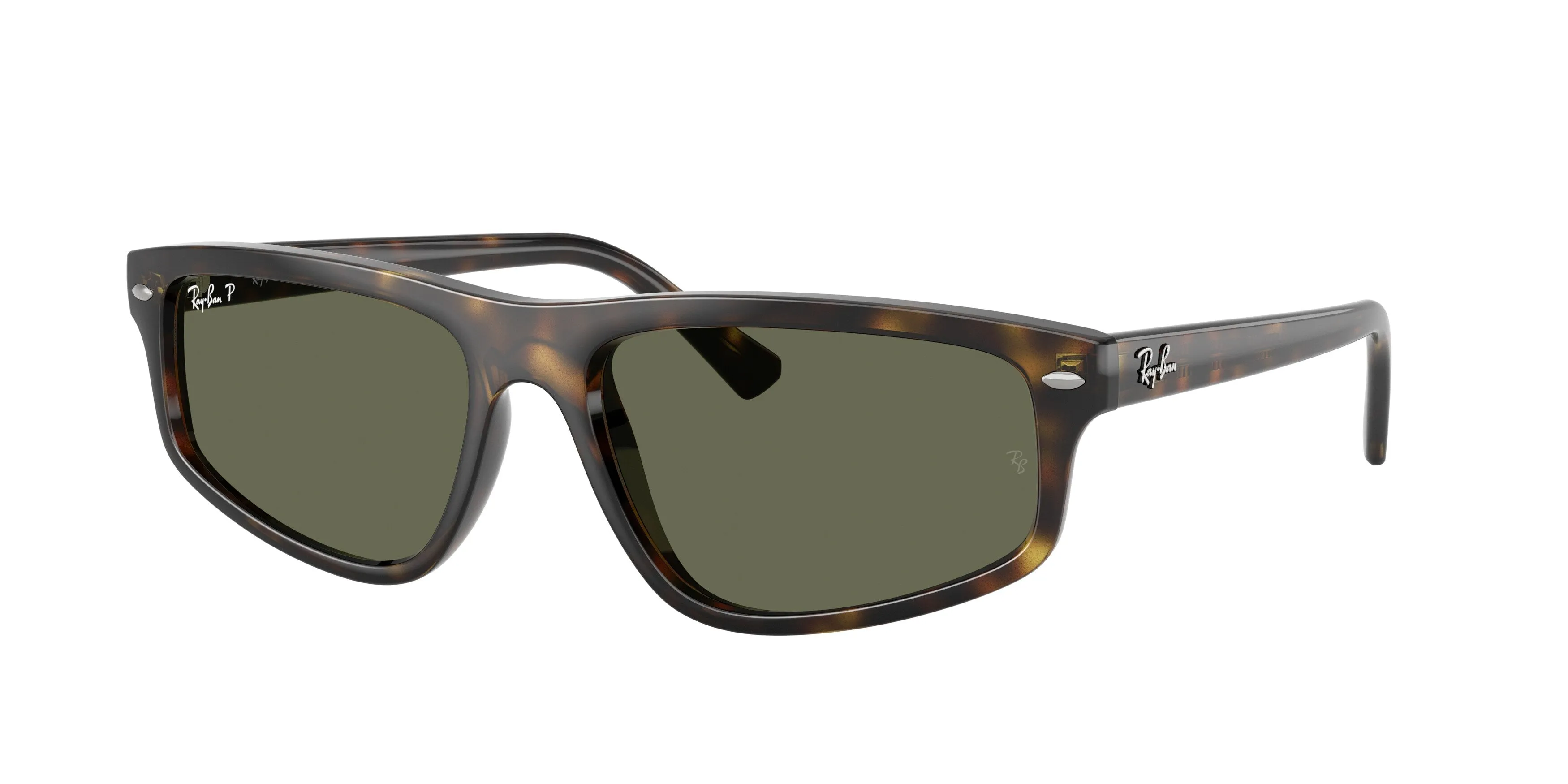 Ray - Ban RB2225 710/58 Occhiali da sole Acetato Tartaruga Verde Geometrica Polarizzata - immagine 1
