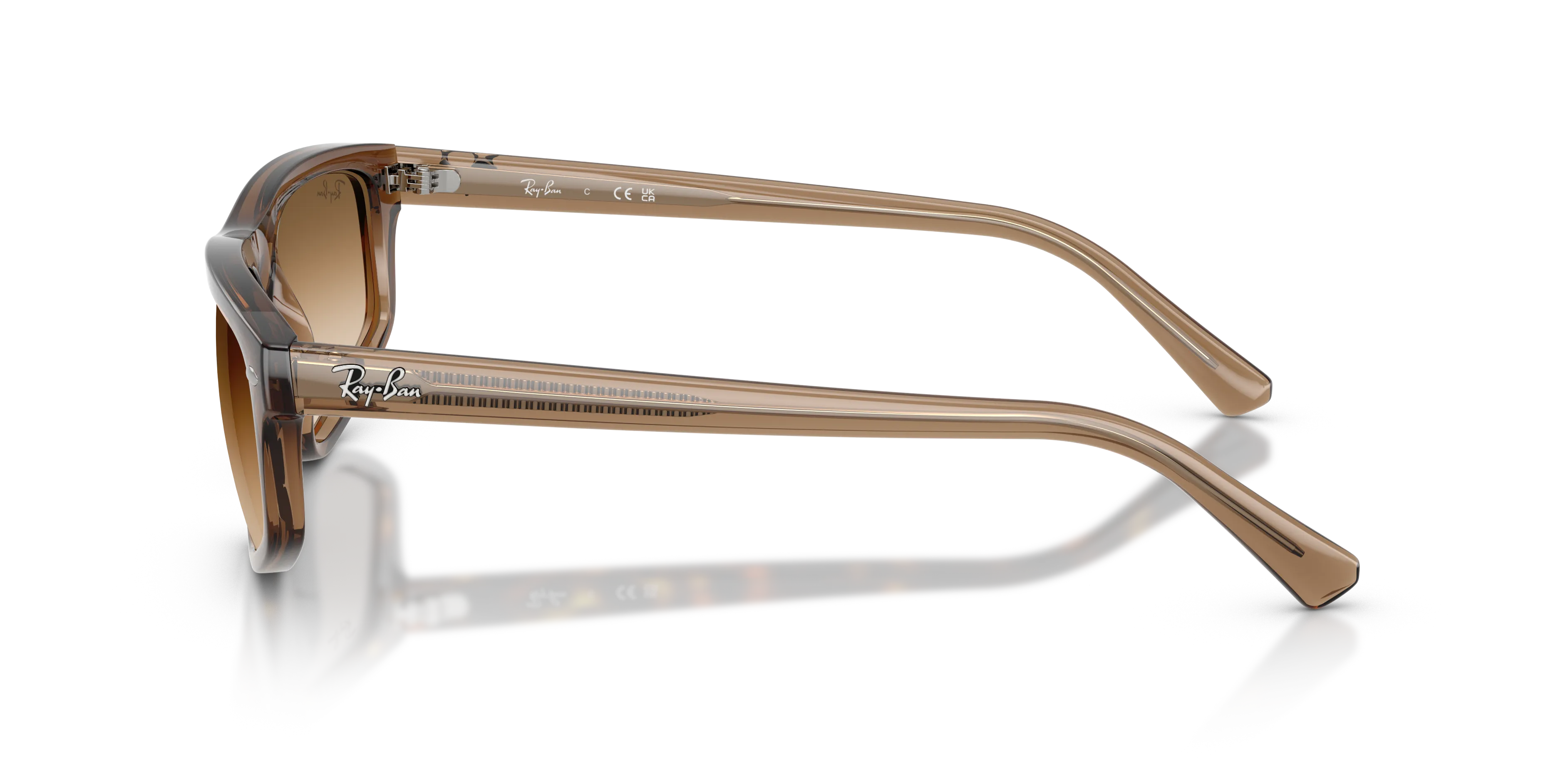 Ray - Ban RB2225 664051 Occhiali da sole Acetato Marrone Marrone Geometrica Normale Sfumato - immagine 4
