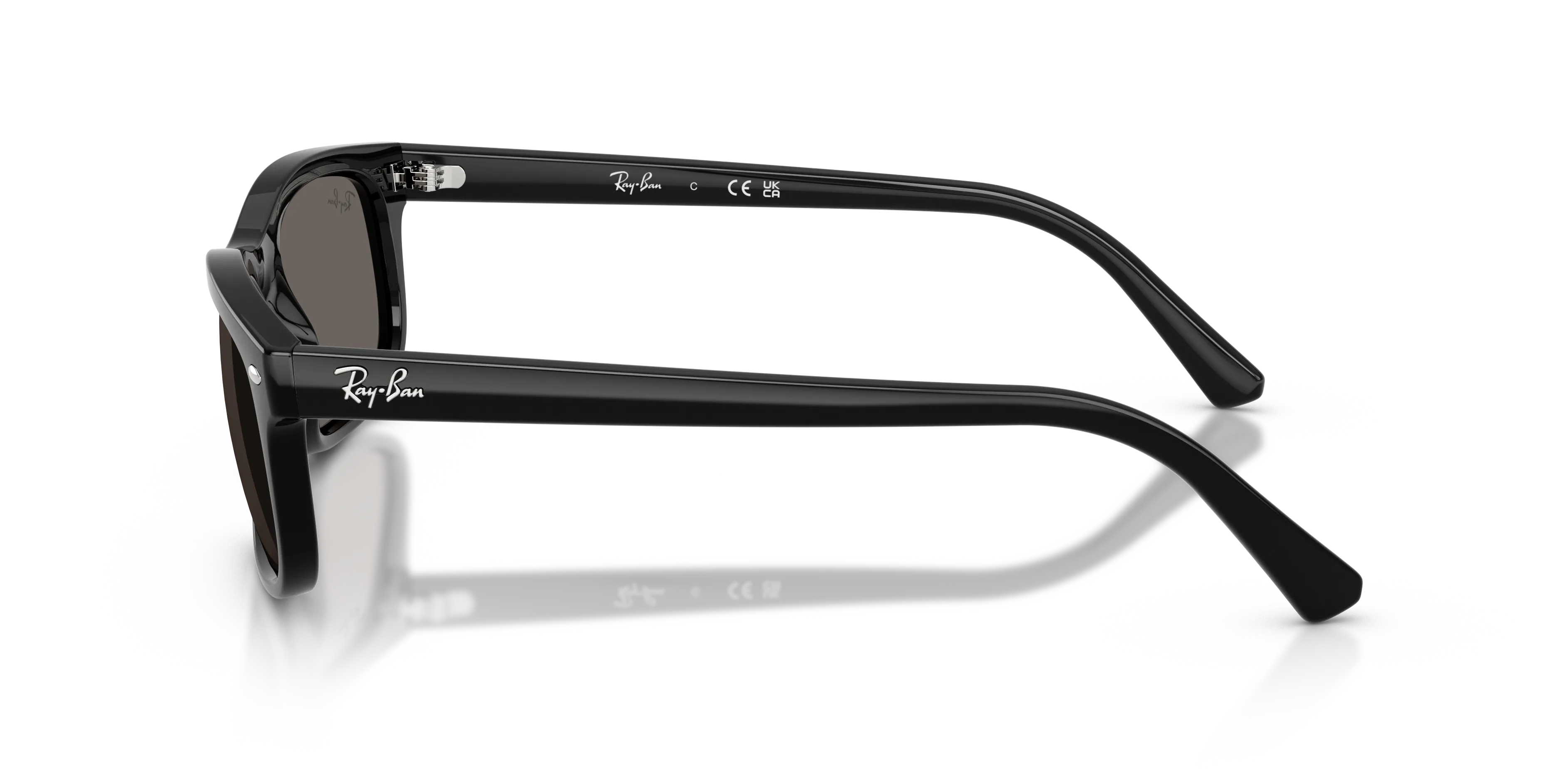 Ray - Ban RB2224 901/B1 Occhiali da sole Acetato Nero Grigio Squadrata Normale - immagine 4