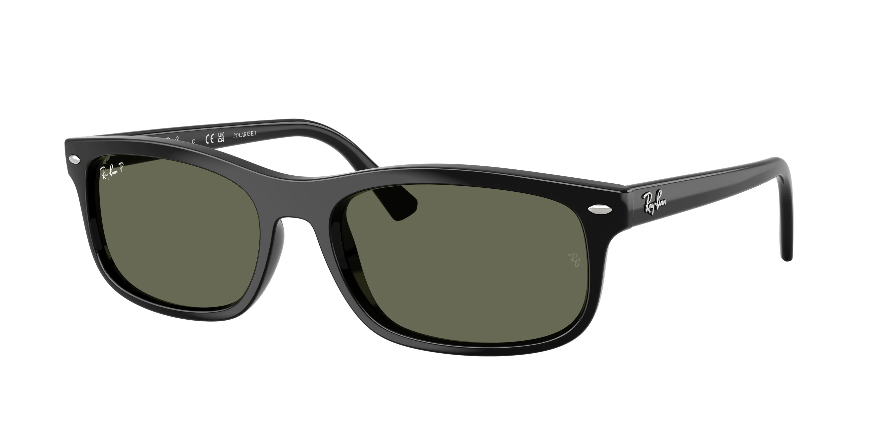 Ray - Ban RB2224 901/58 Occhiali da sole Acetato Nero Verde Squadrata Polarizzata - immagine 1