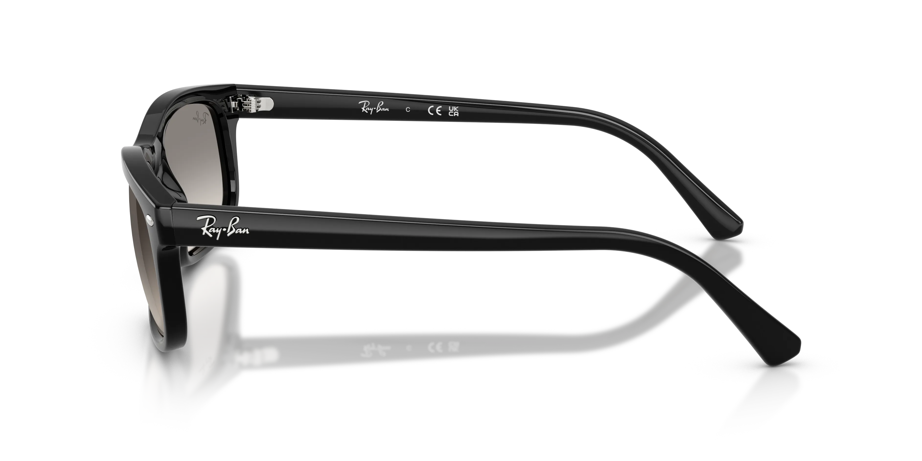 Ray - Ban RB2224 901/32 Occhiali da sole Acetato Nero Grigio Squadrata Normale Sfumato - immagine 4