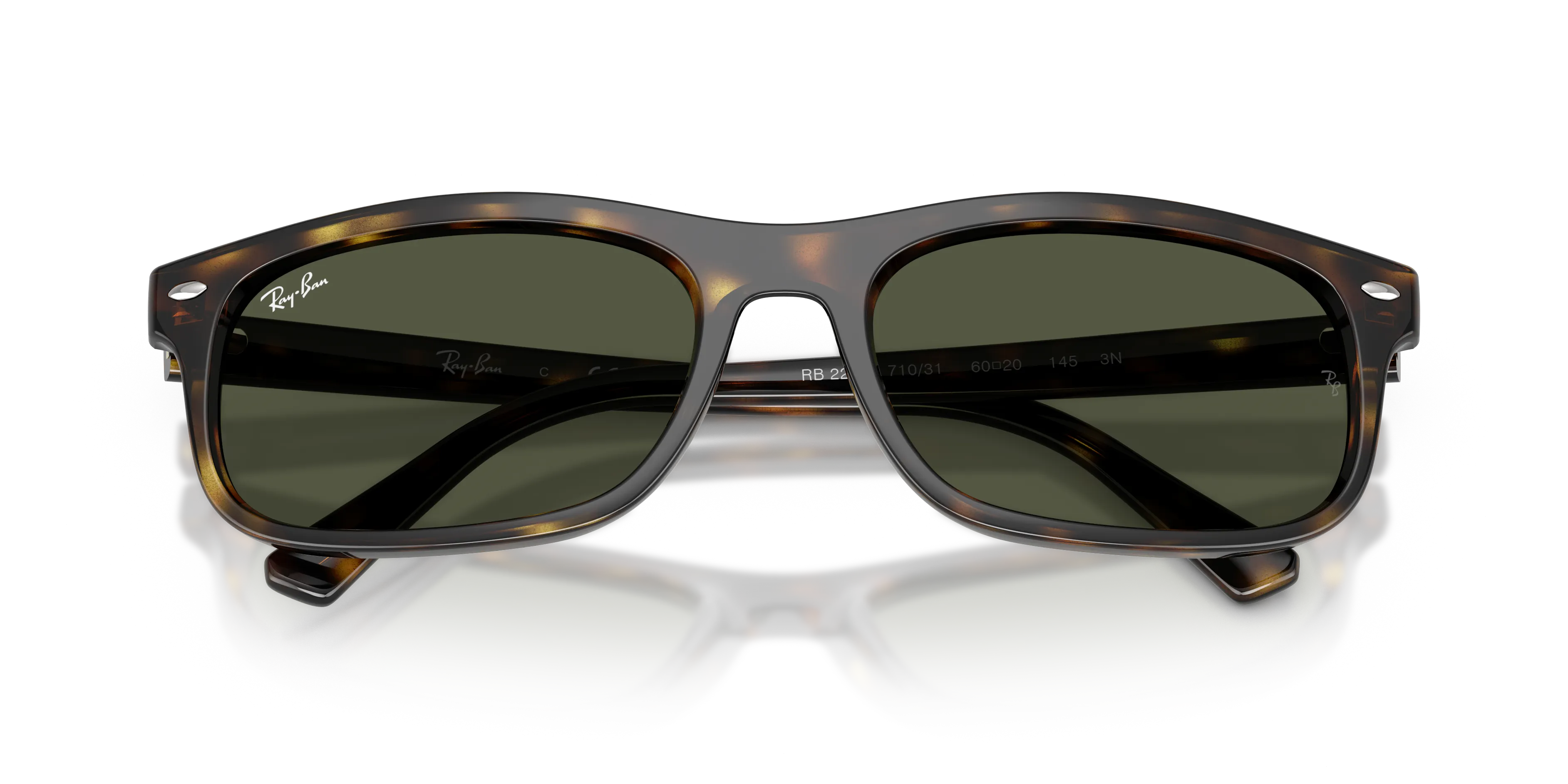 Ray - Ban RB2224 710/31 Occhiali da sole Acetato Tartaruga Verde Squadrata Normale - immagine 2