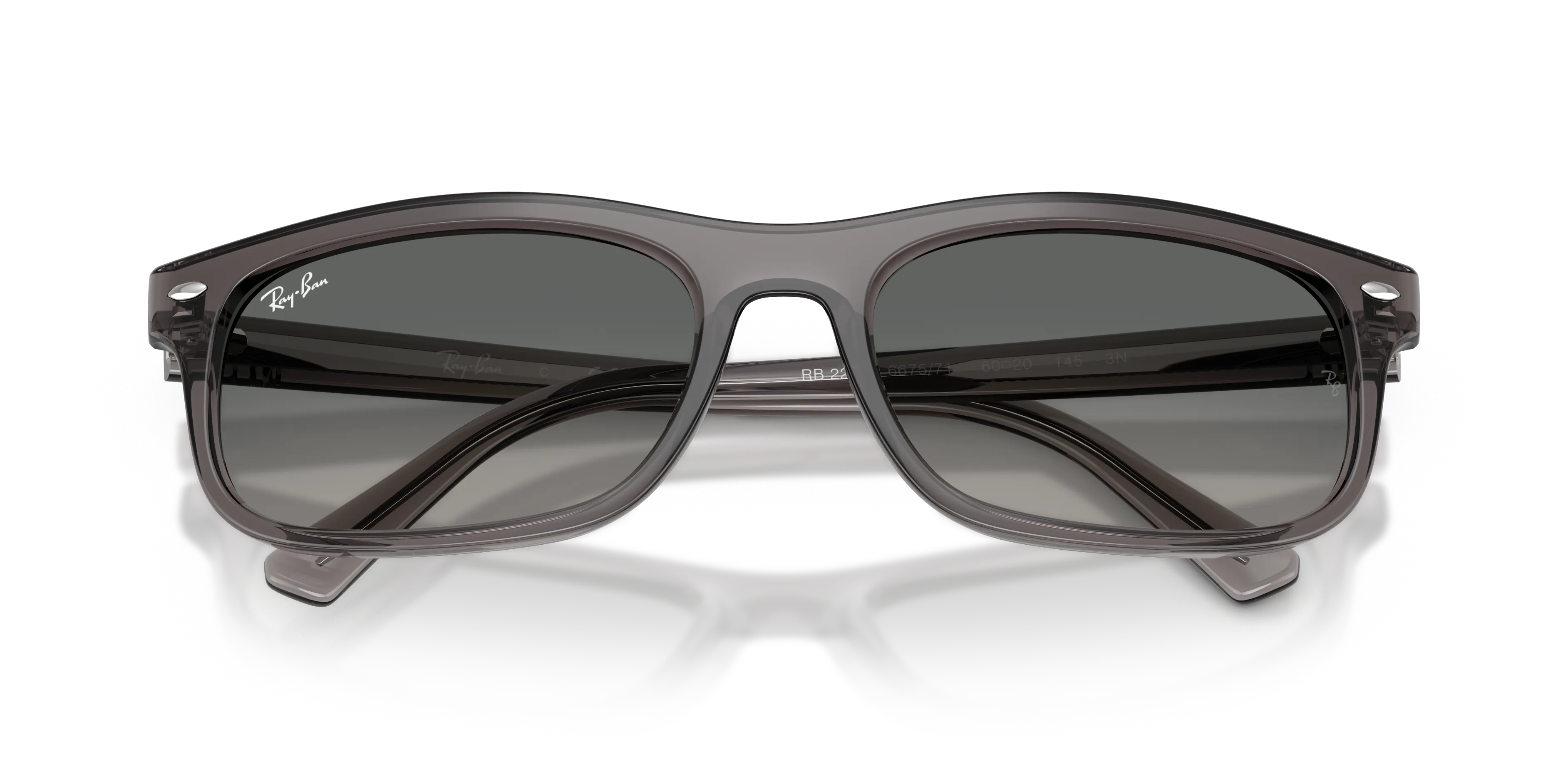 Ray - Ban RB2224 667571 Occhiali da sole Acetato Grigio Grigio Squadrata Normale Sfumato - immagine 2