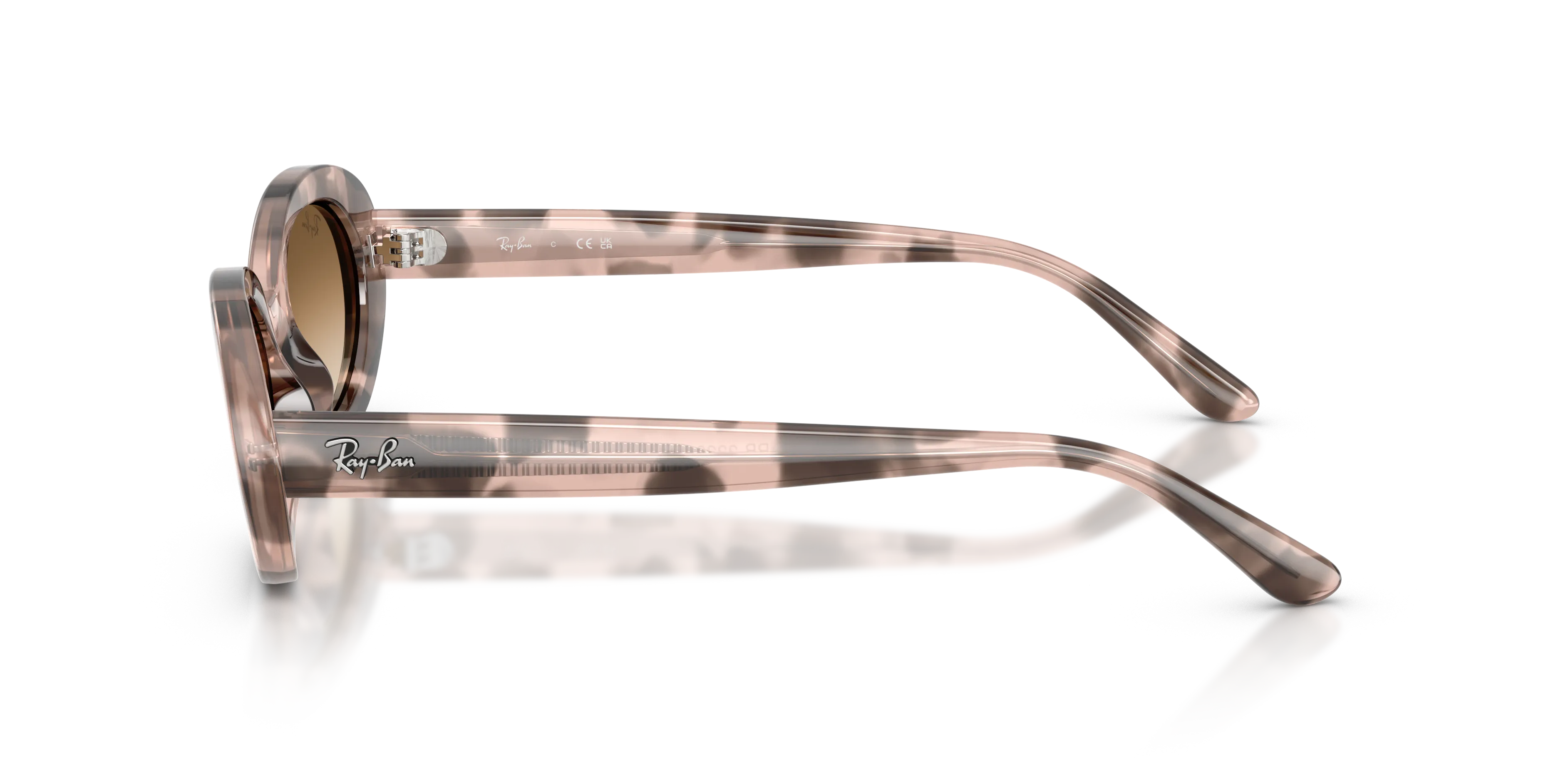 Ray - Ban RB2223 144951 Occhiali da sole Acetato Rosa Marrone Rotonda Normale Sfumato - immagine 4