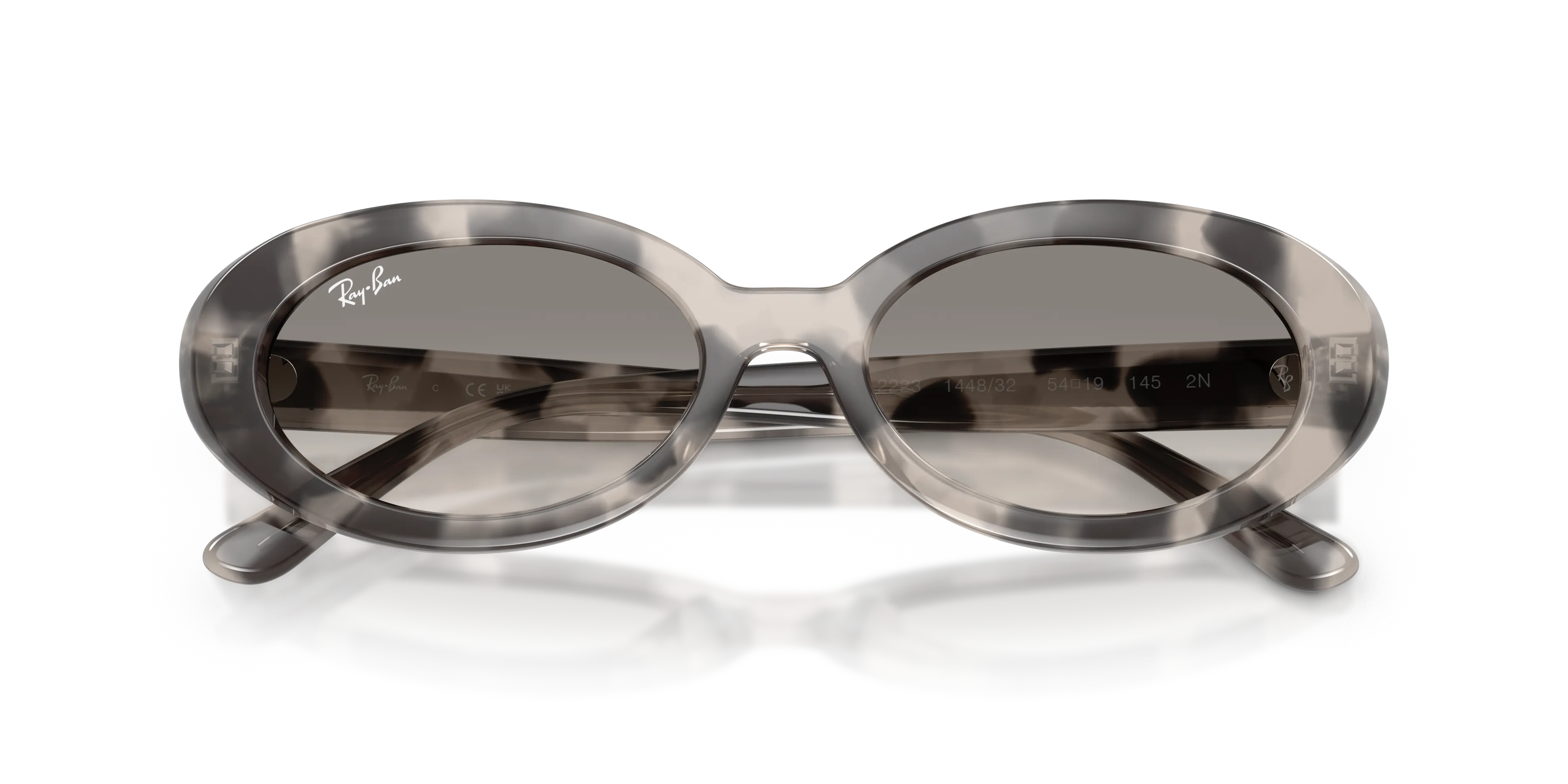 Ray - Ban RB2223 144832 Occhiali da sole Acetato Grigio Grigio Rotonda Normale Sfumato - immagine 2
