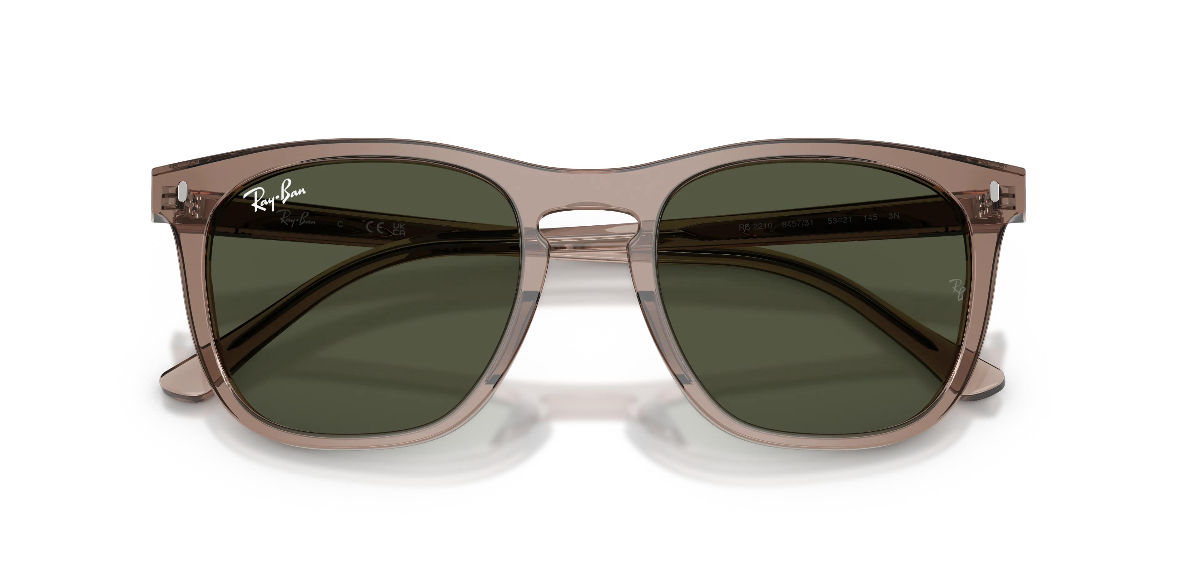 Ray - Ban RB2210 845731 Occhiali da sole Acetato Marrone Blu Squadrata Normale - immagine 2