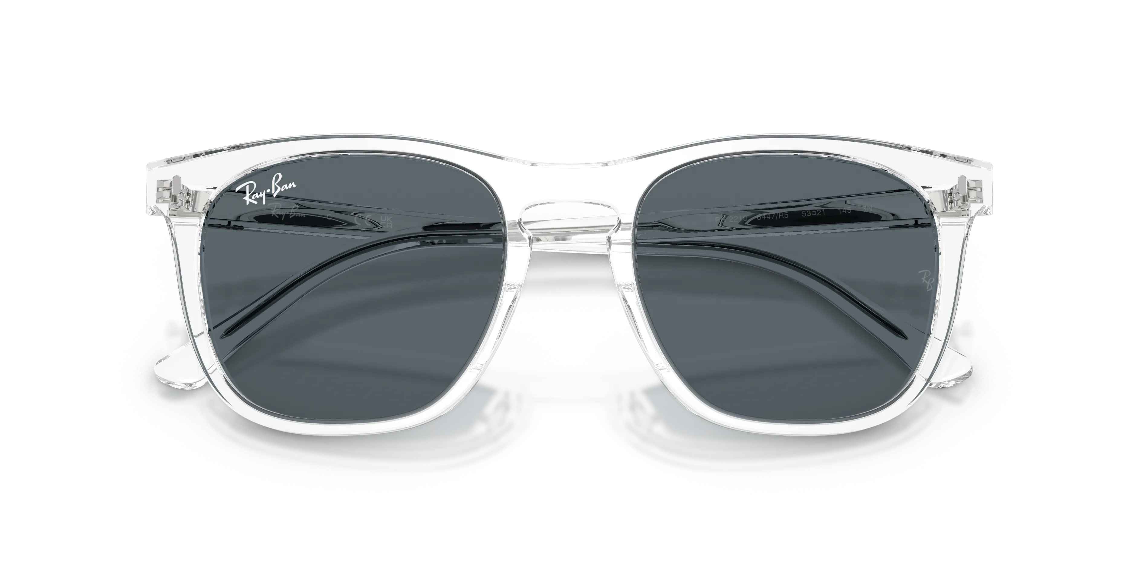 Ray - Ban RB2210 6447R5 Occhiali da sole Acetato Trasparente Blu Squadrata Normale - immagine 2