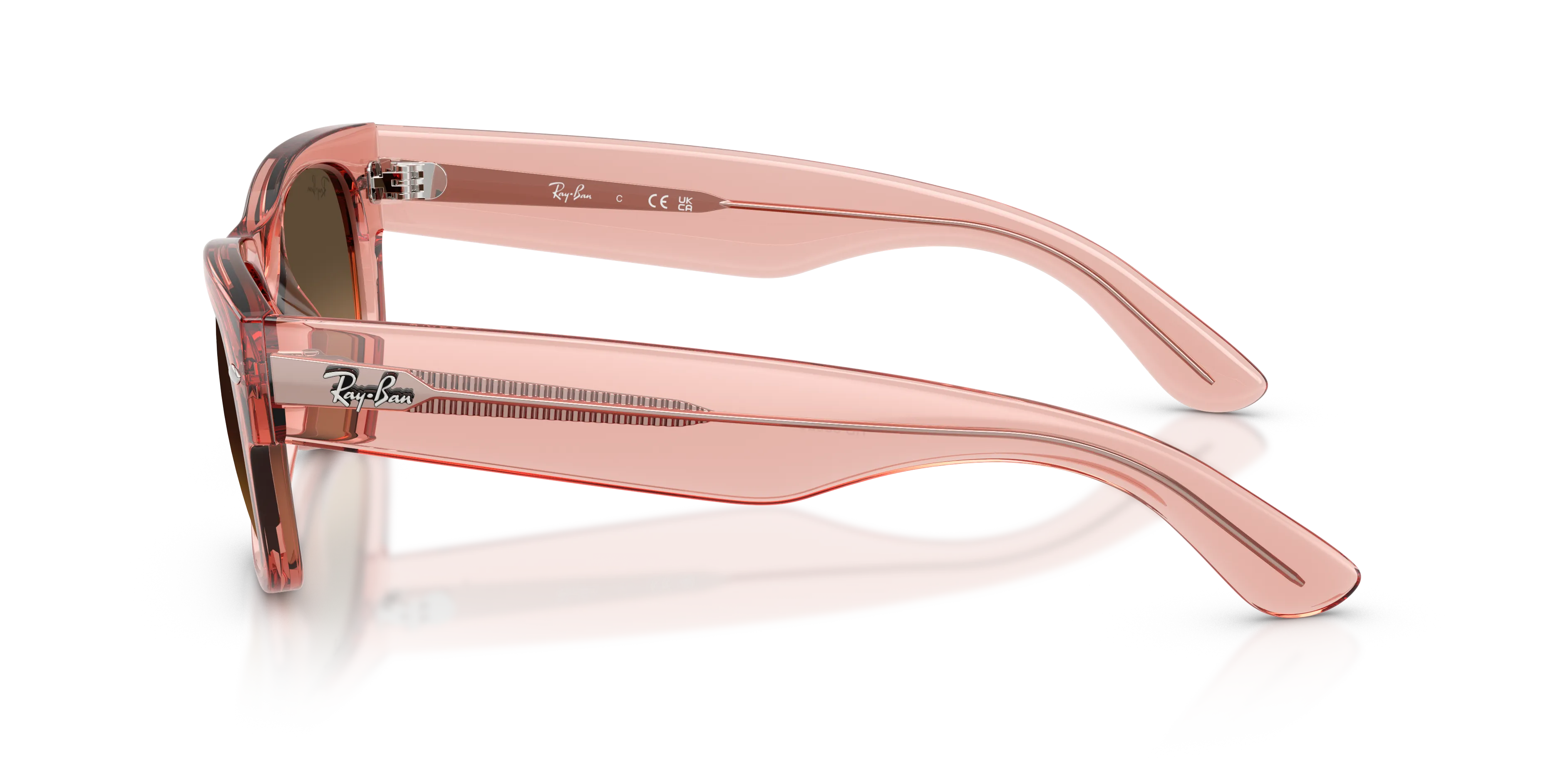 Ray - Ban RB0832S MEGA WAYFARER II 684843 Occhiali da sole Acetato Rosa Marrone Squadrata Normale Sfumato - immagine 4