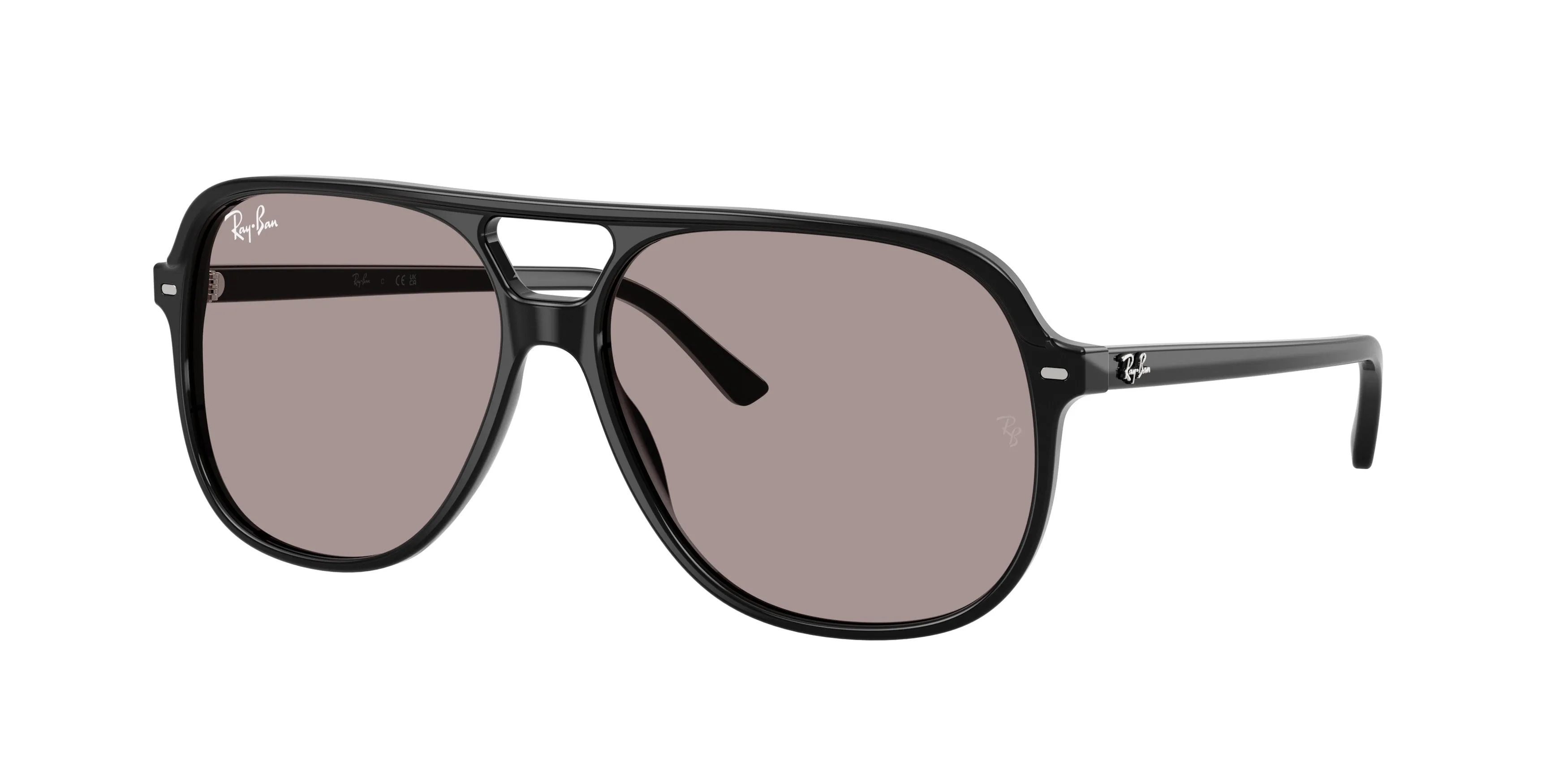 Ray - Ban RB2198 BILL 901/53 Occhiali da sole Acetato Nero Viola Squadrata Normale - immagine 1