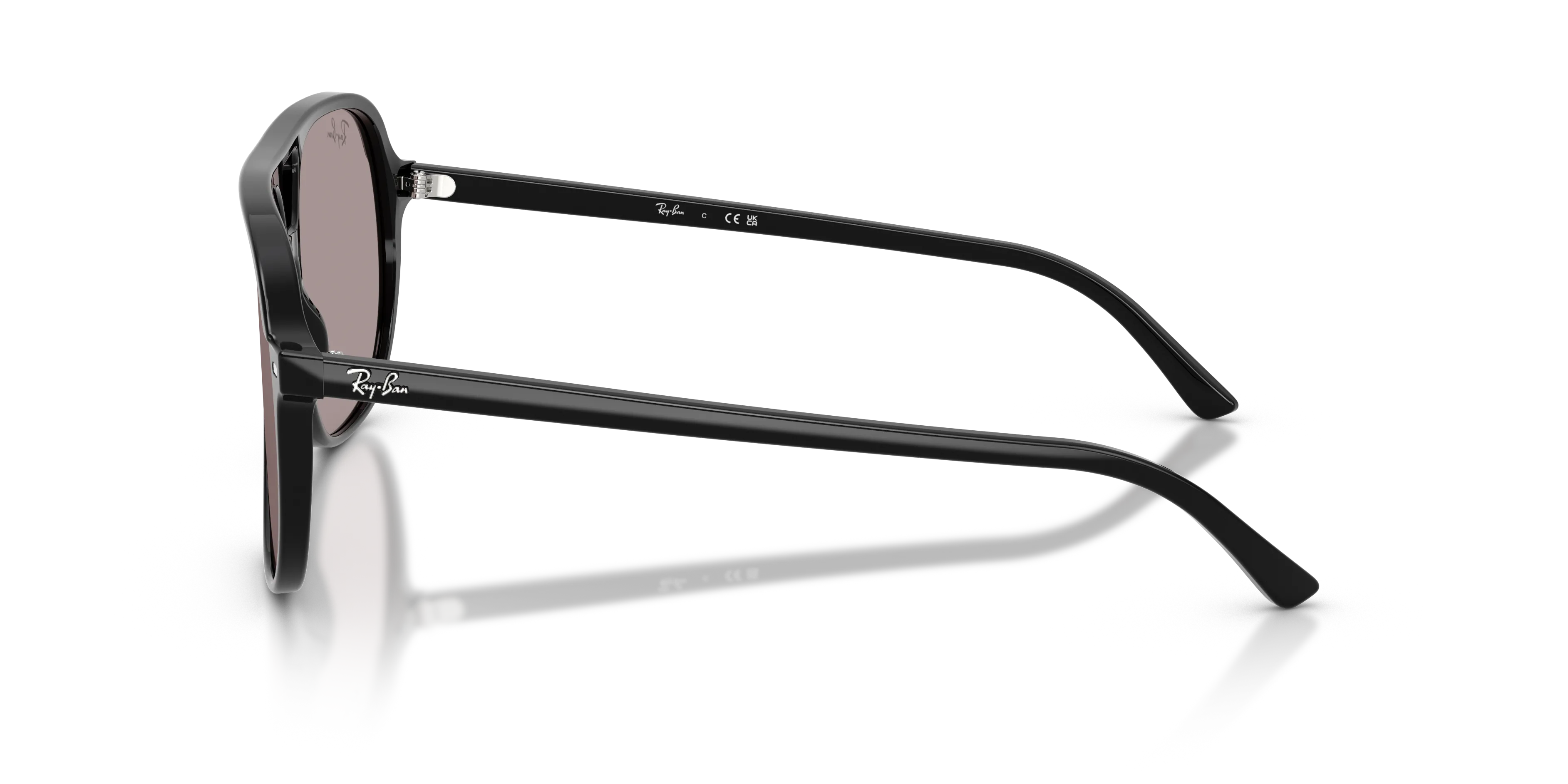 Ray - Ban RB2198 BILL 901/53 Occhiali da sole Acetato Nero Viola Squadrata Normale - immagine 4