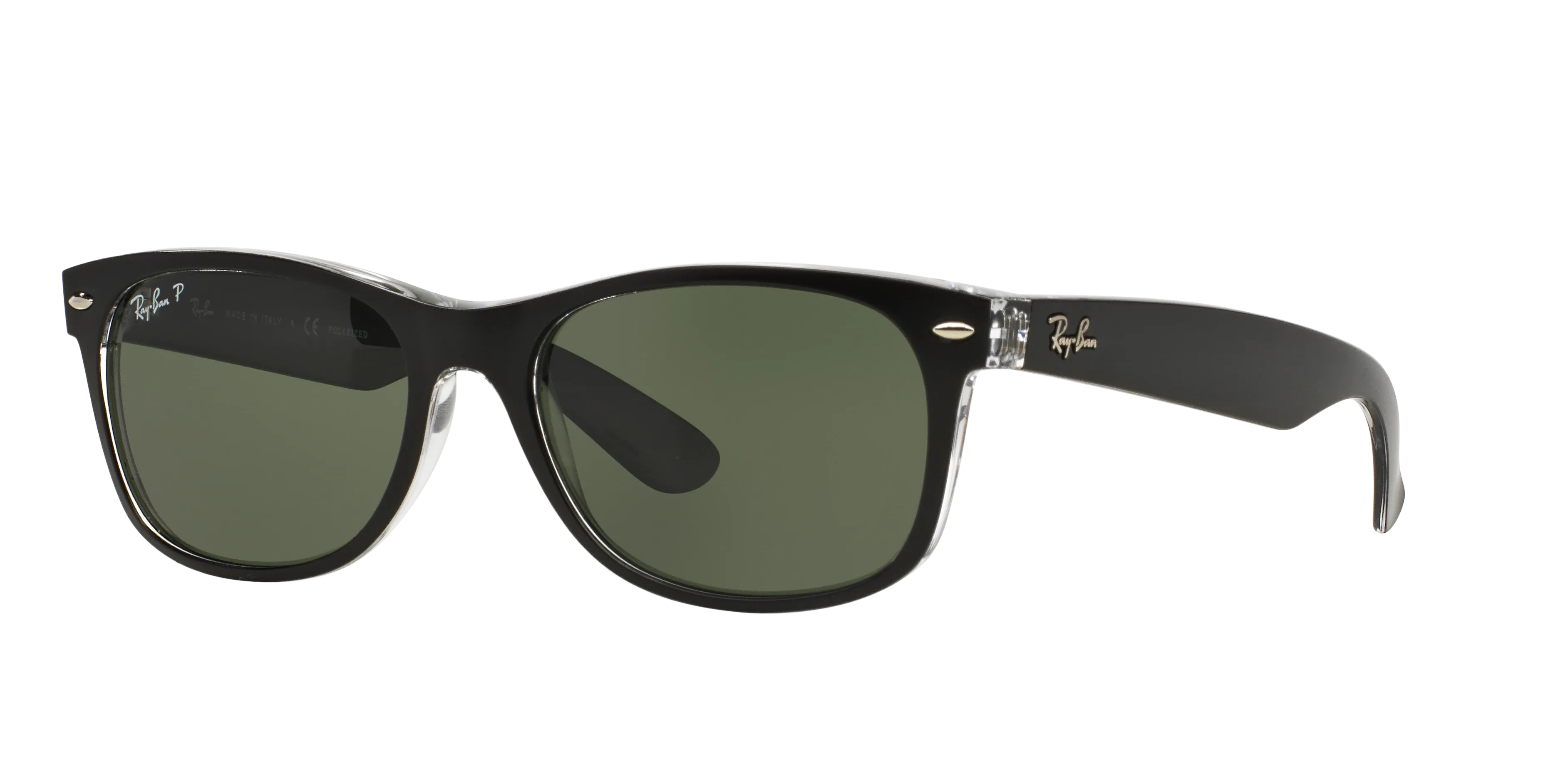 Ray - Ban RB2132 NEW WAYFARER 605258 Occhiali da sole Nylon Nero Verde G15 Squadrata Polarizzata - immagine 1