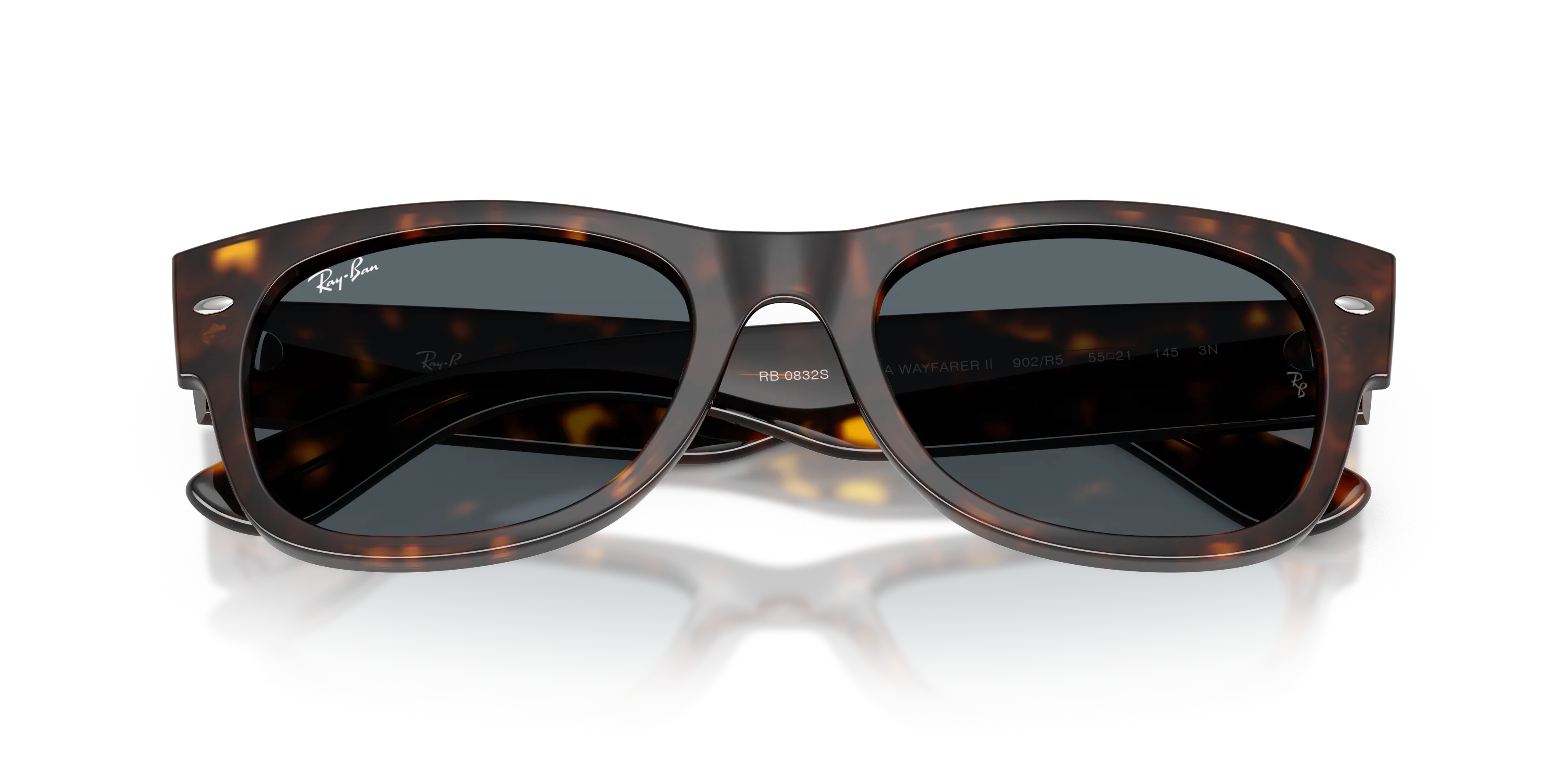 Ray - Ban RB0832S MEGA WAYFARER II 902/R5 Occhiali da sole Acetato Tartaruga Blu Squadrata Normale - immagine 2