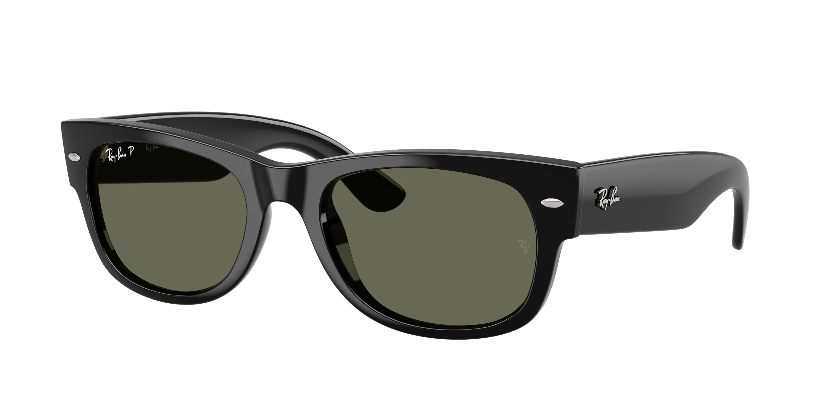 Ray - Ban RB0832S MEGA WAYFARER II 901/58 Occhiali da sole Acetato Nero Verde Squadrata Polarizzata - immagine 1