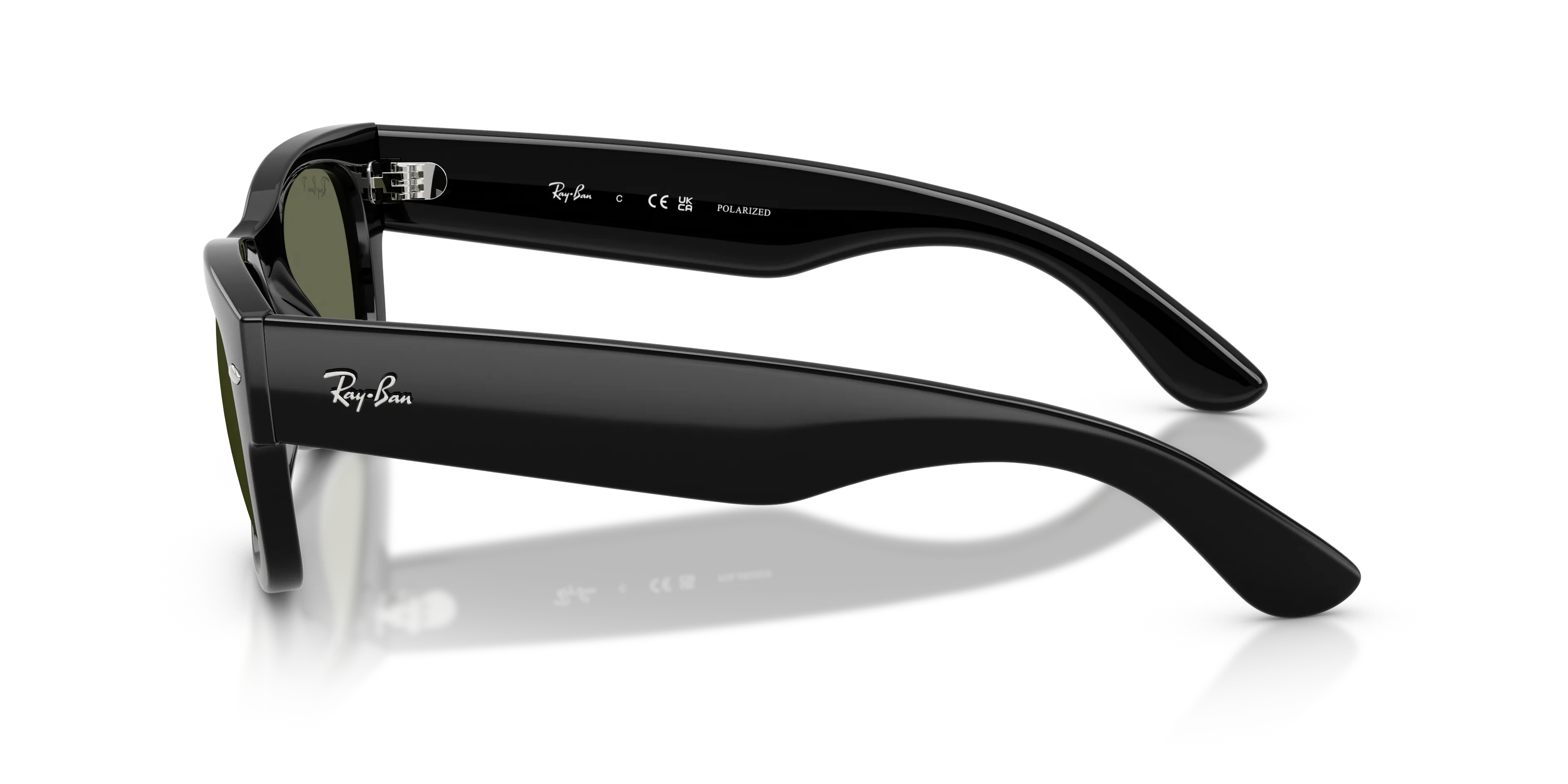 Ray - Ban RB0832S MEGA WAYFARER II 901/58 Occhiali da sole Acetato Nero Verde Squadrata Polarizzata - immagine 4