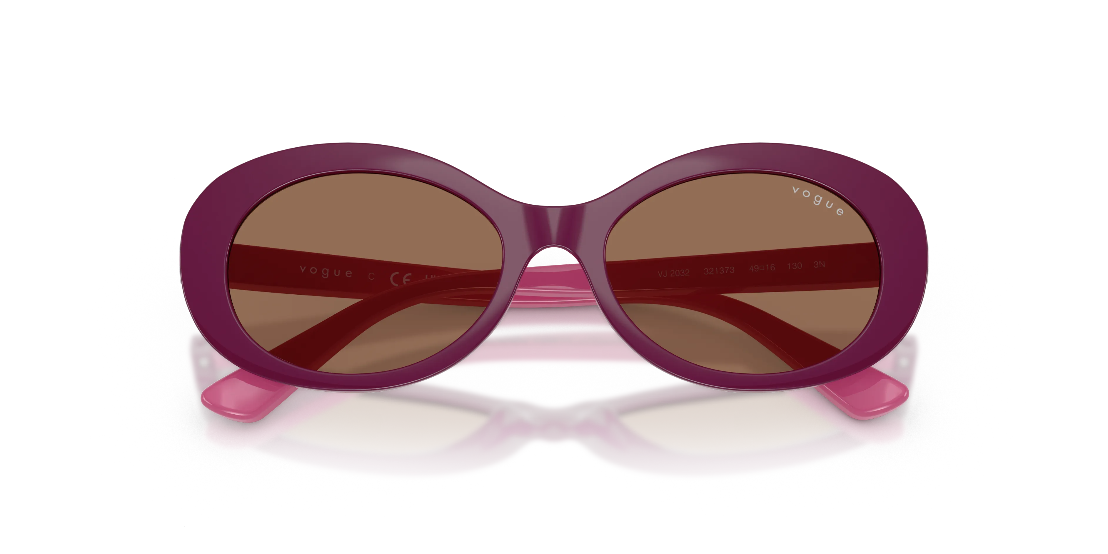 VOGUE EYEWEAR VJ2032 321373 Occhiali da sole bambino Nylon Viola Marrone Rotonda Normale - immagine 2