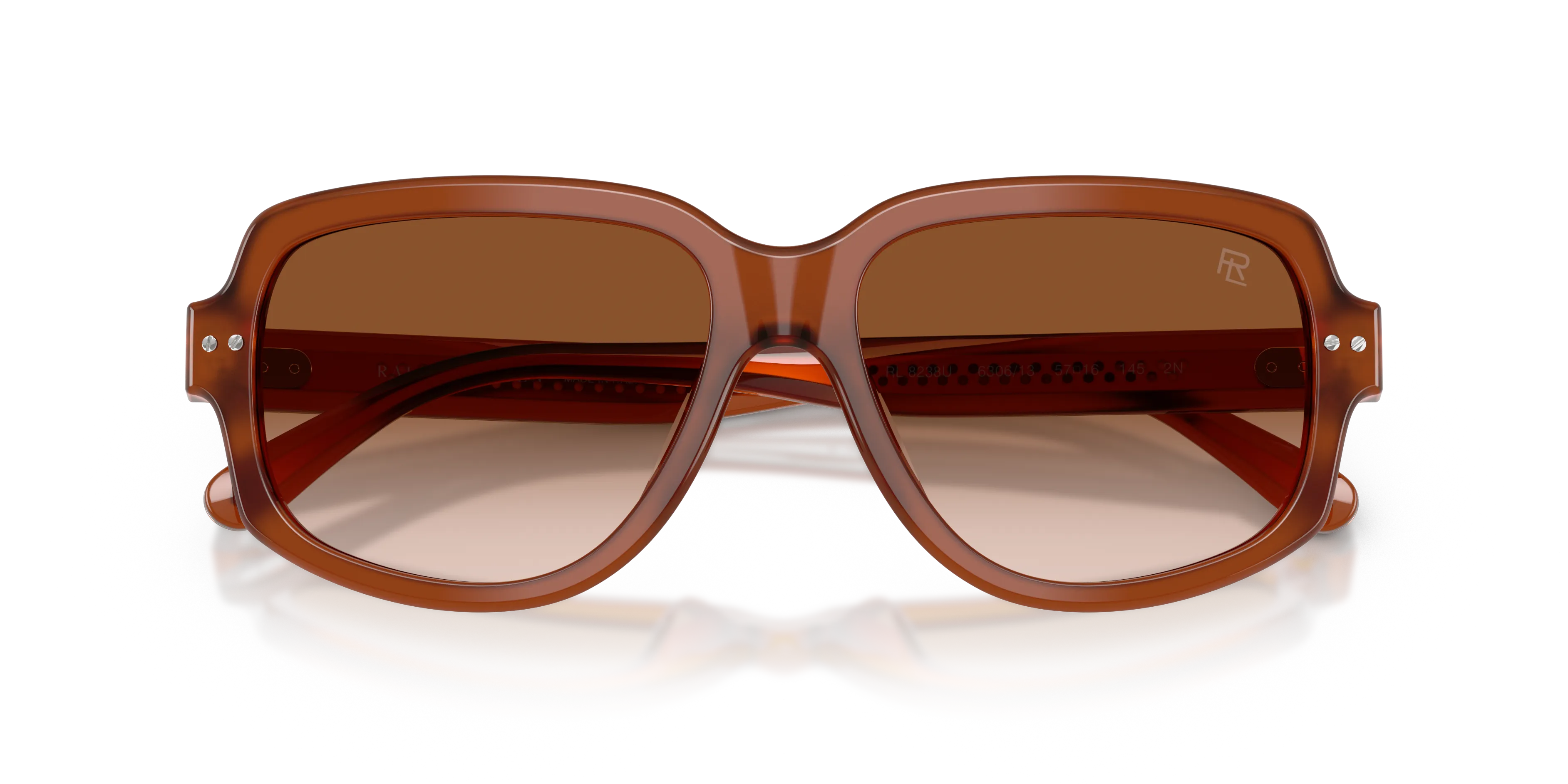 Ralph Lauren RL8238U 630613 Occhiali da sole Acetato Marrone Marrone Geometrica Normale Sfumato - immagine 2