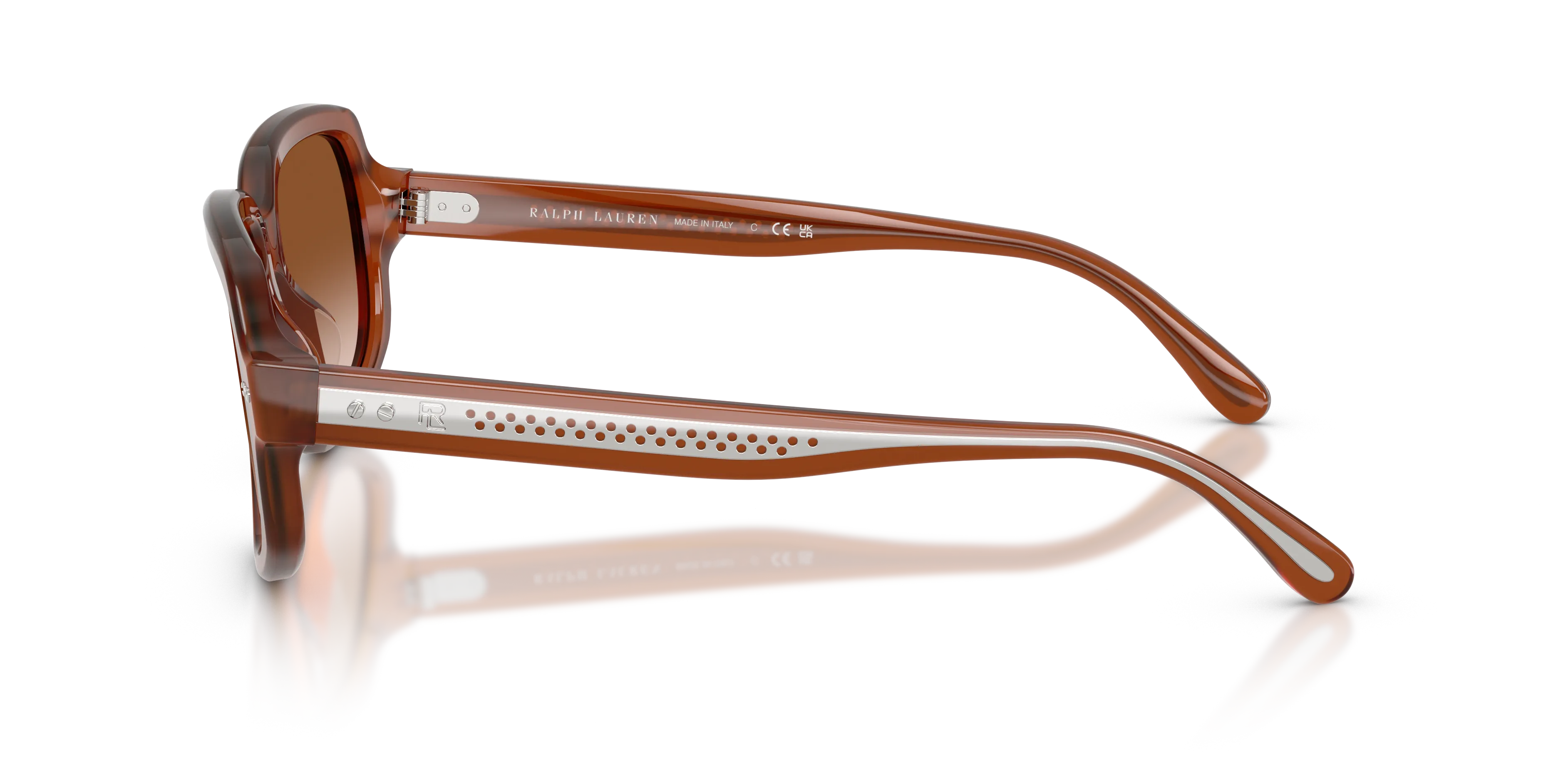 Ralph Lauren RL8238U 630613 Occhiali da sole Acetato Marrone Marrone Geometrica Normale Sfumato - immagine 4
