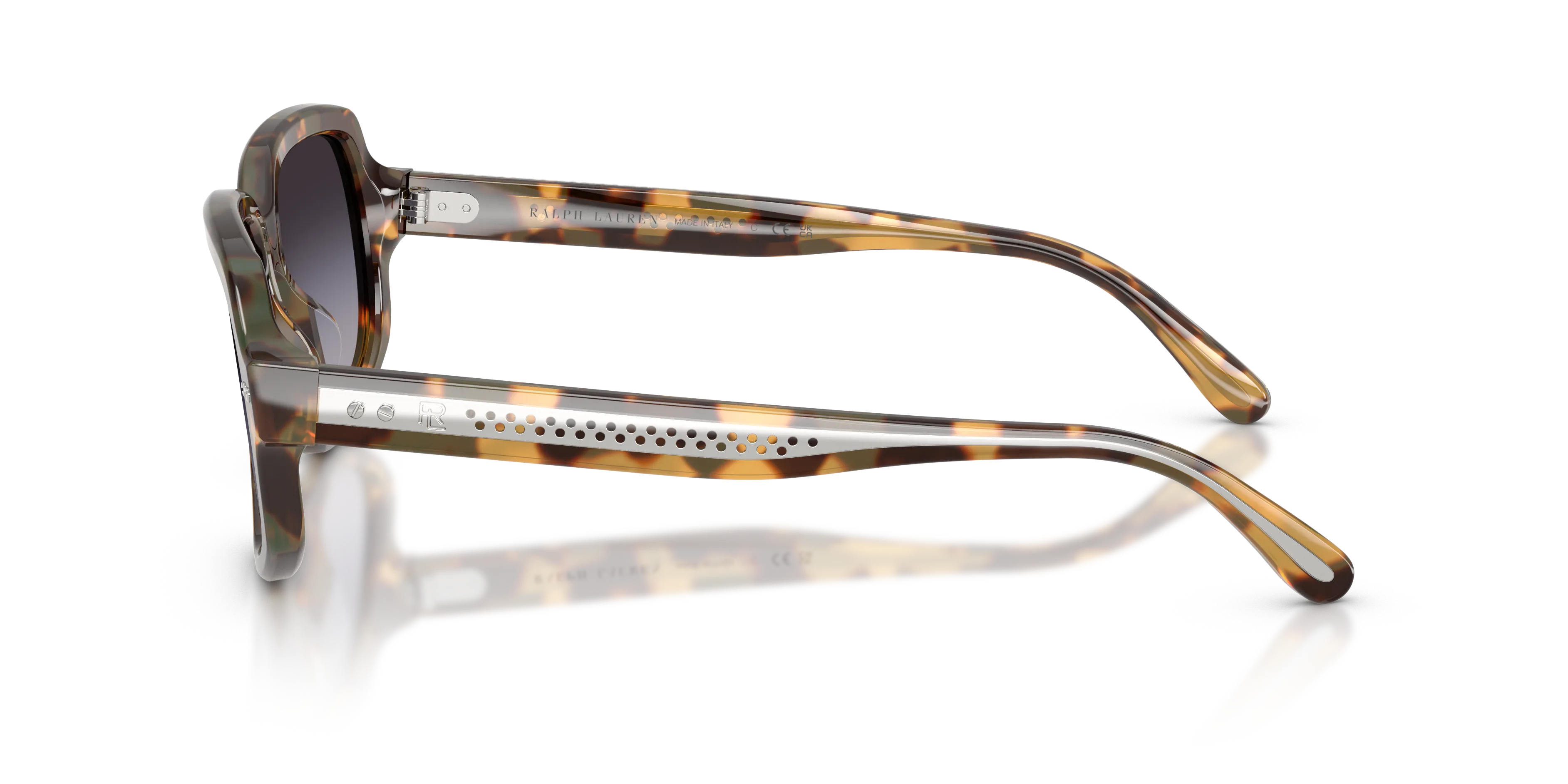 Ralph Lauren RL8238U 61788G Occhiali da sole Acetato Marrone Grigio Geometrica Normale Sfumato - immagine 4
