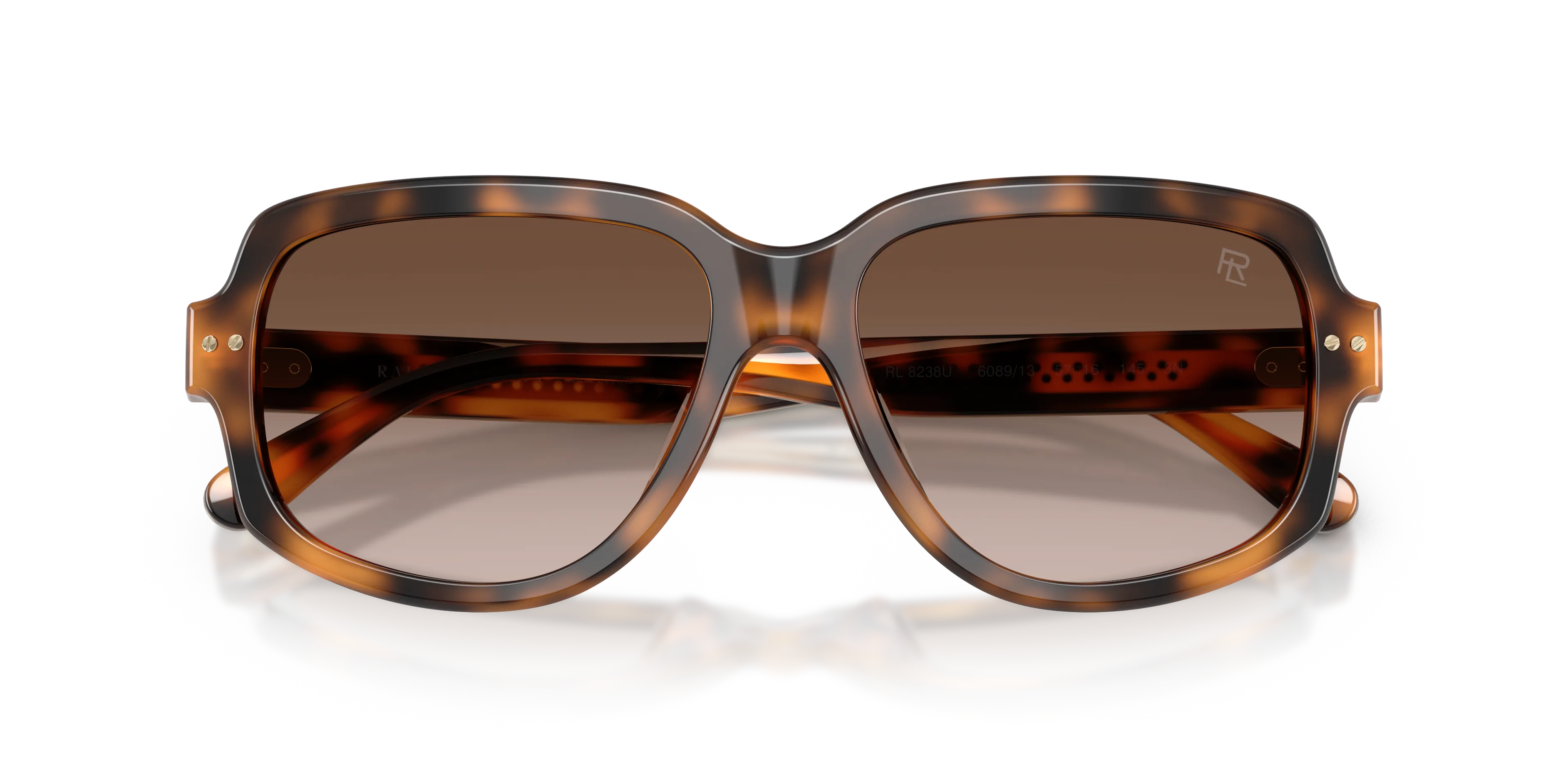 Ralph Lauren RL8238U 608913 Occhiali da sole Acetato Tartaruga Marrone Geometrica Normale Sfumato - immagine 2