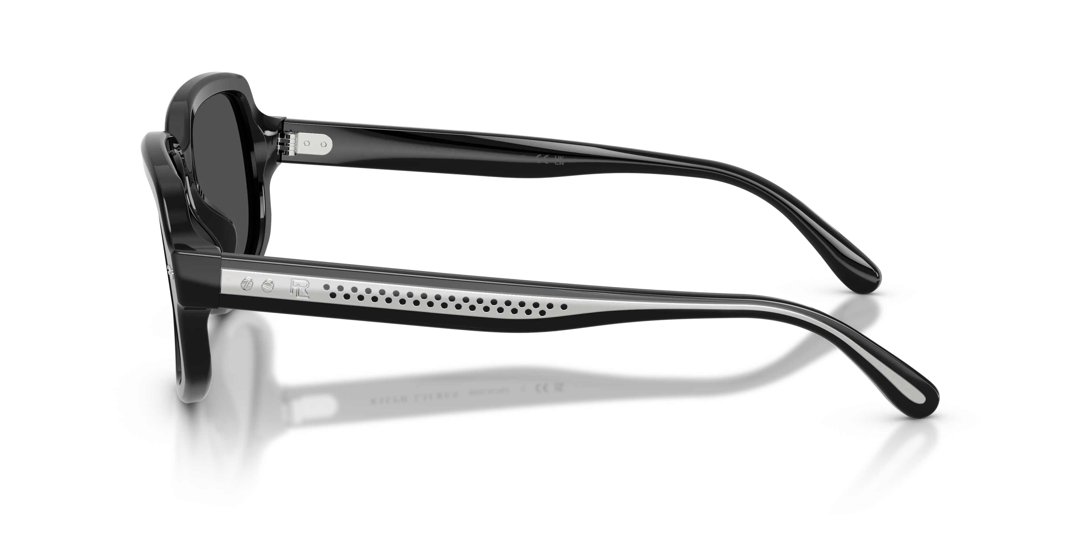 Ralph Lauren RL8238U 500187 Occhiali da sole Acetato Nero Grigio Geometrica Normale Sfumato - immagine 4