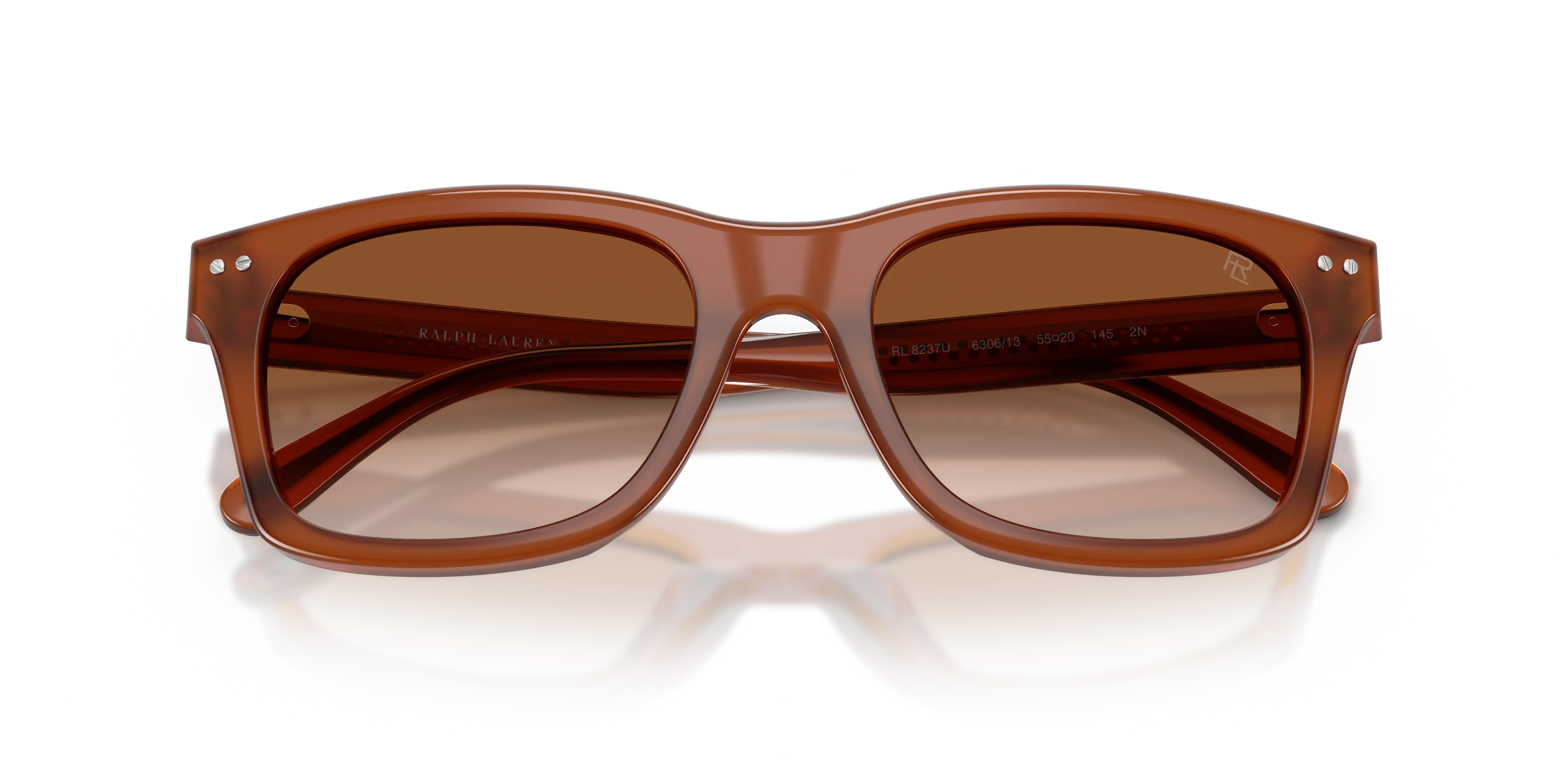 Ralph Lauren RL8237U 630613 Occhiali da sole Acetato Marrone Marrone Squadrata Normale Sfumato - immagine 2