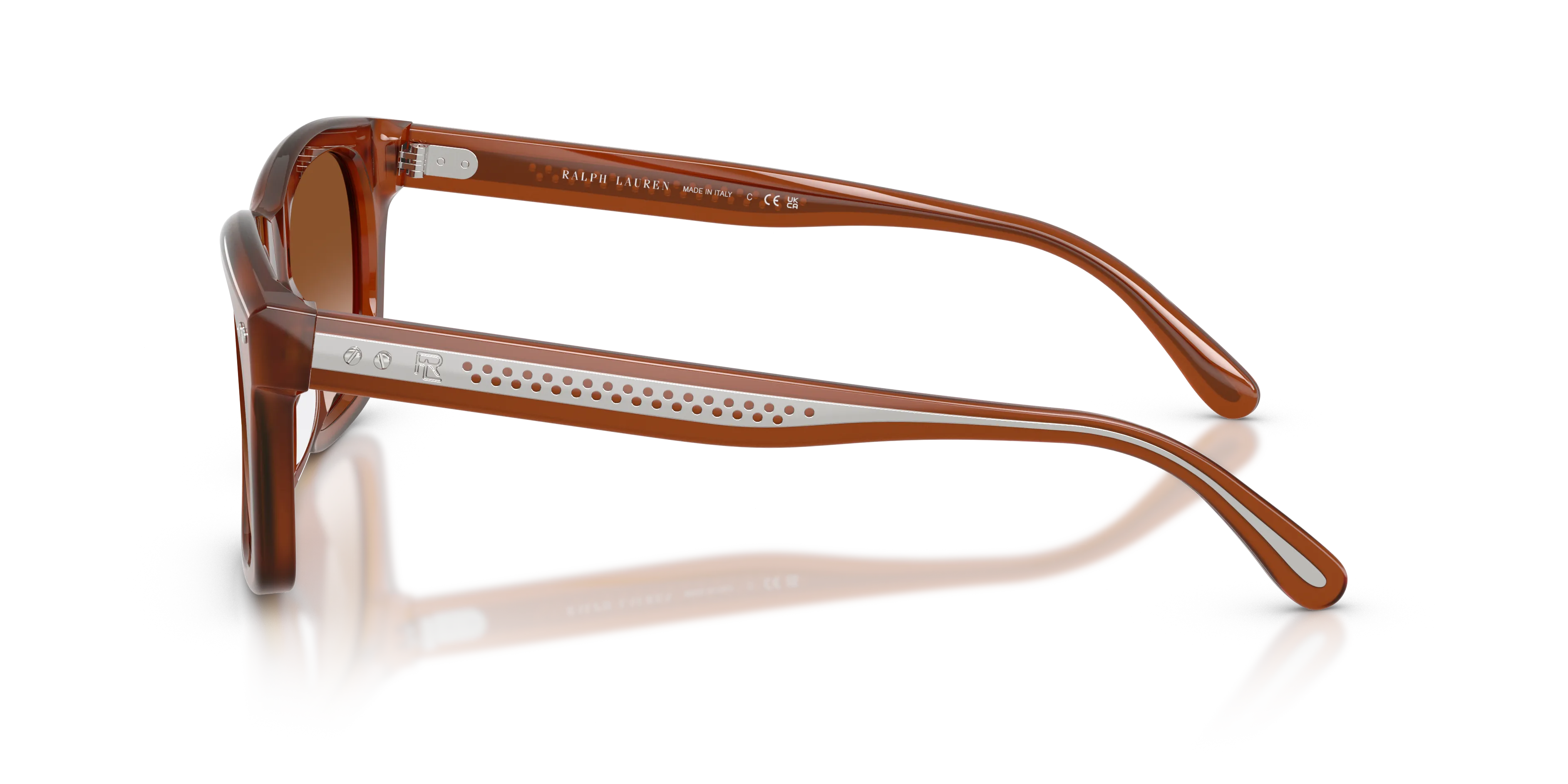 Ralph Lauren RL8237U 630613 Occhiali da sole Acetato Marrone Marrone Squadrata Normale Sfumato - immagine 4