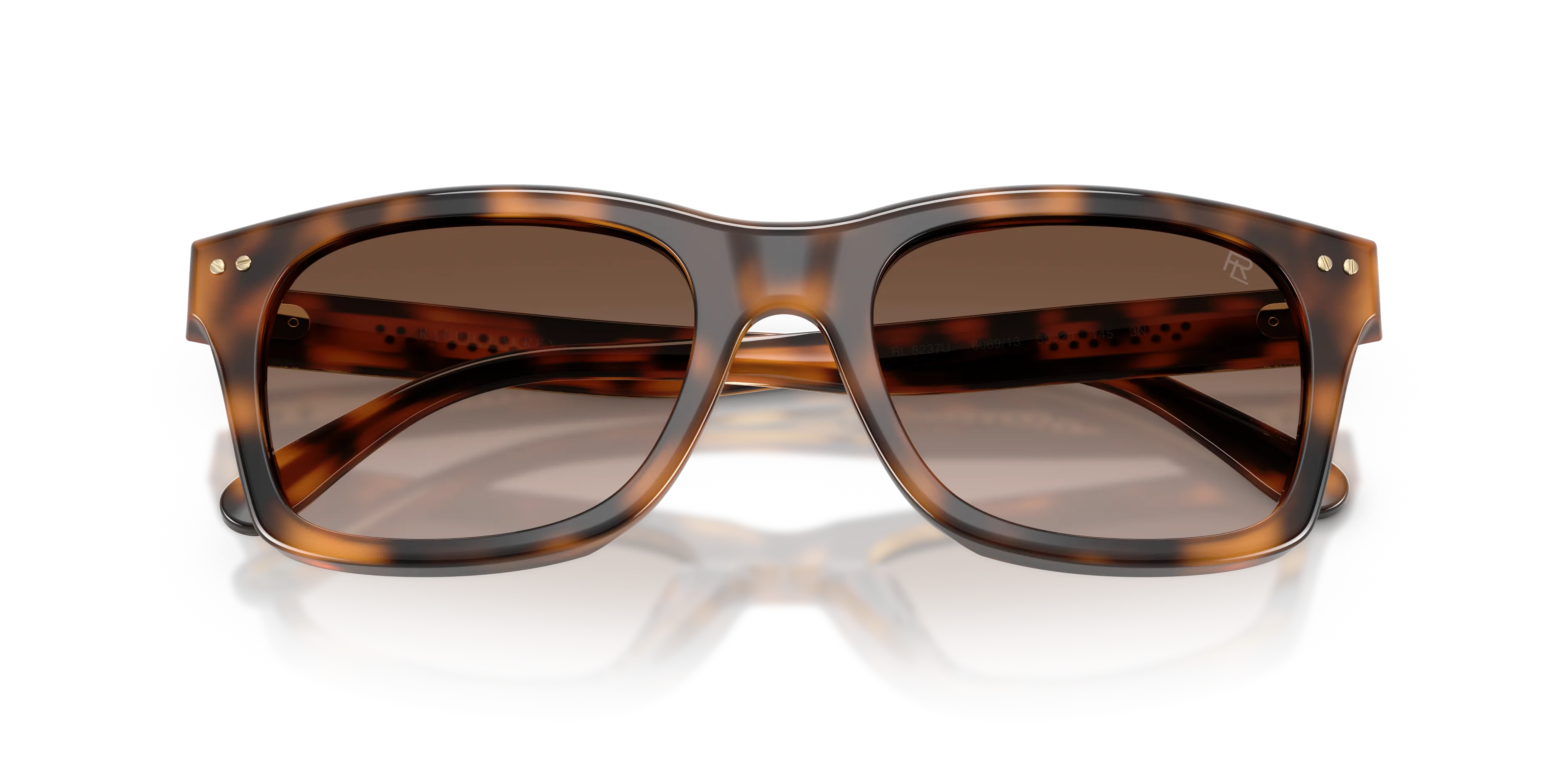 Ralph Lauren RL8237U 608913 Occhiali da sole Acetato Tartaruga Marrone Squadrata Normale Sfumato - immagine 2