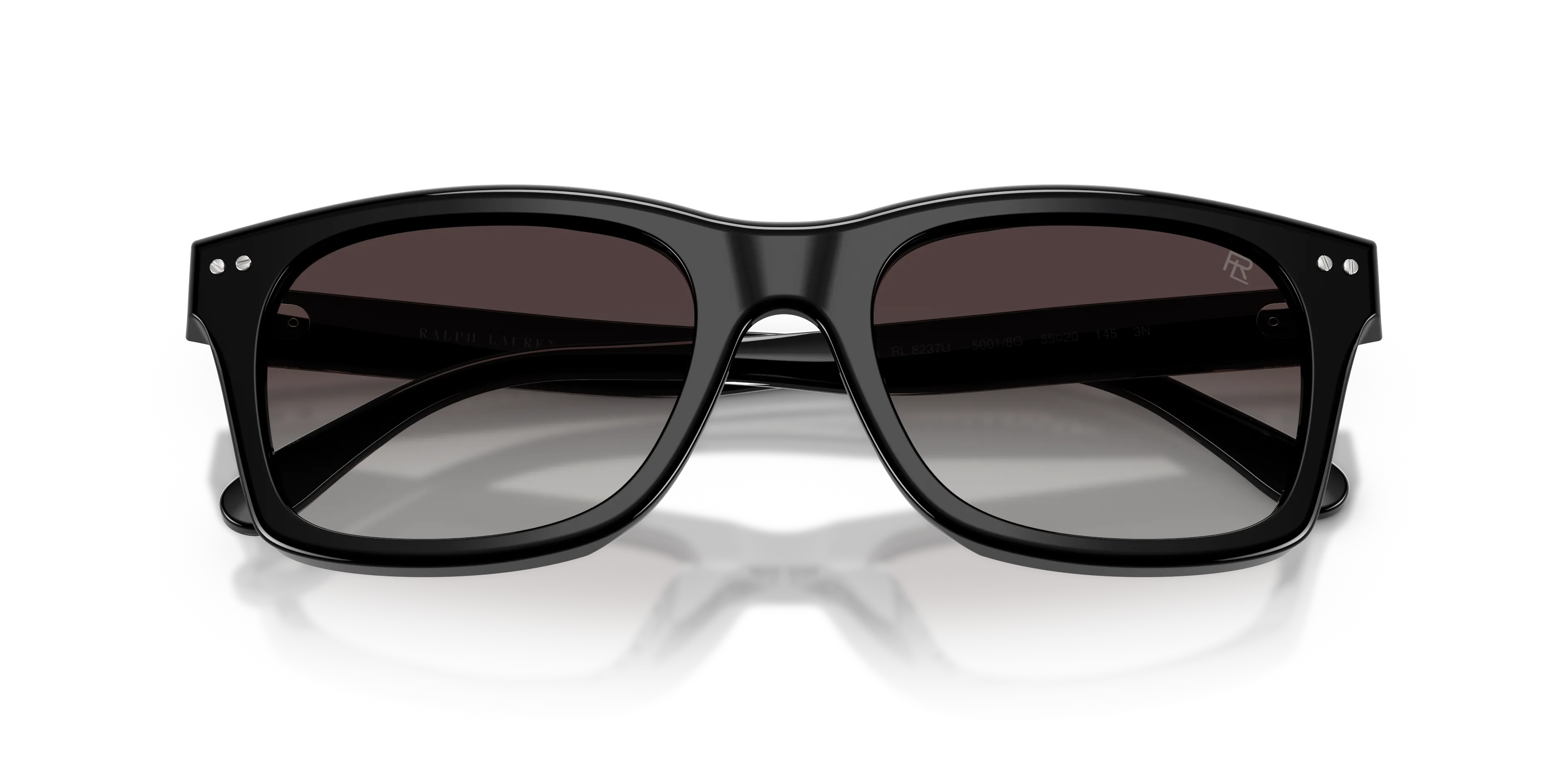 Ralph Lauren RL8237U 50018G Occhiali da sole Acetato Nero Grigio Squadrata Normale Sfumato - immagine 2