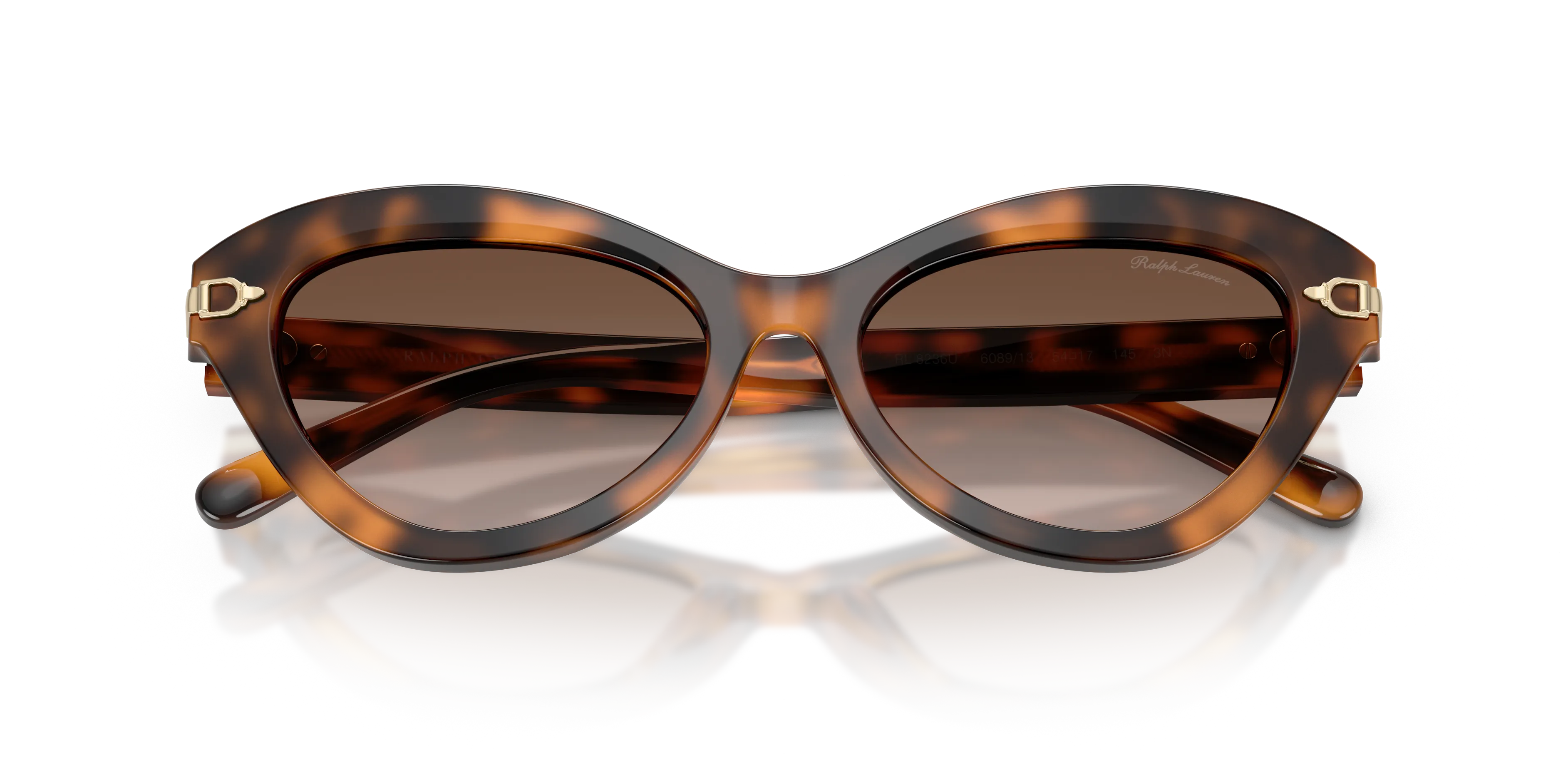 Ralph Lauren RL8236U 608913 Occhiali da sole Acetato Tartaruga Marrone Cat Eye Normale Sfumato - immagine 2