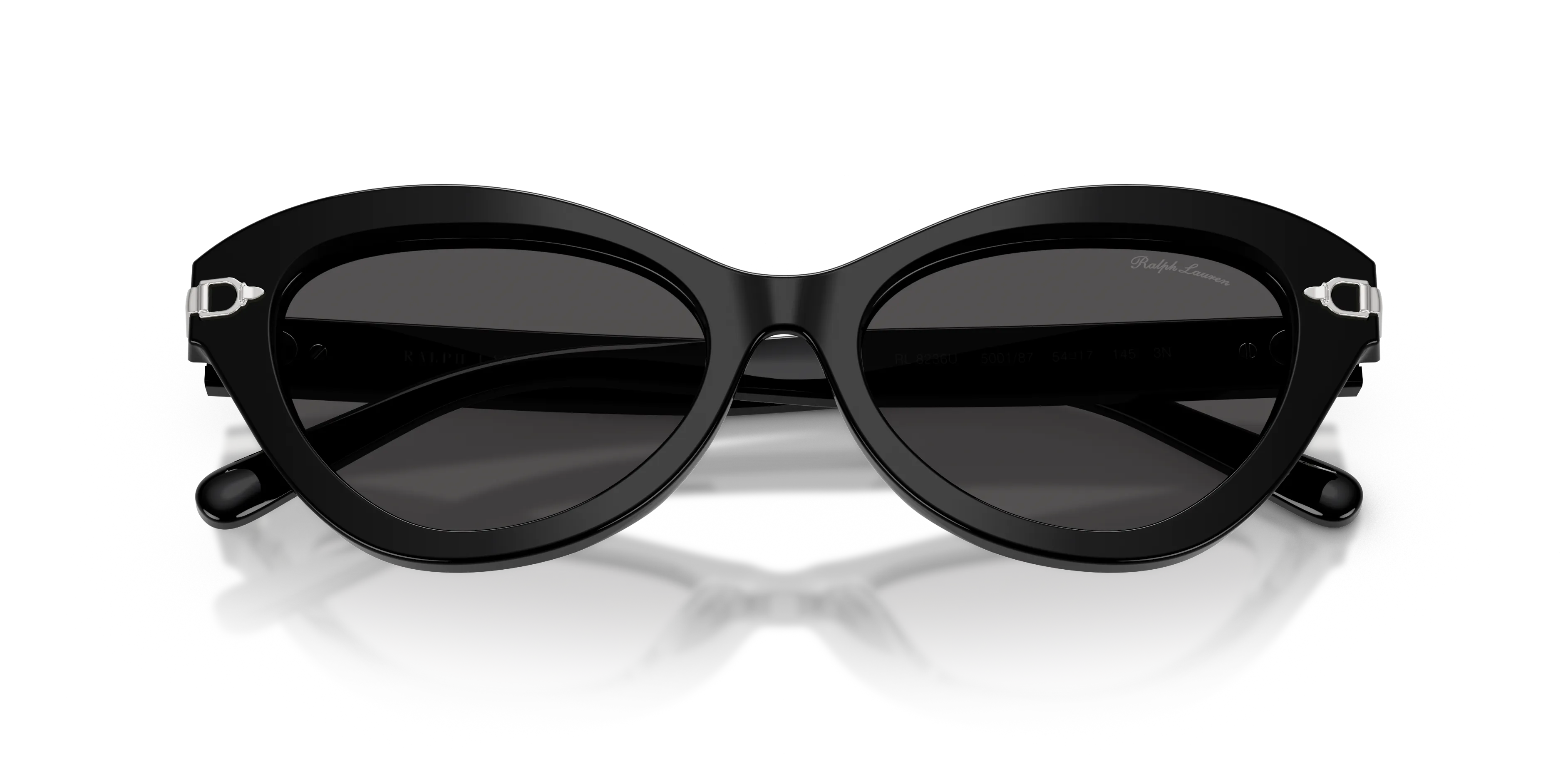 Ralph Lauren RL8236U 500187 Occhiali da sole Acetato Nero Grigio Cat Eye Normale - immagine 2