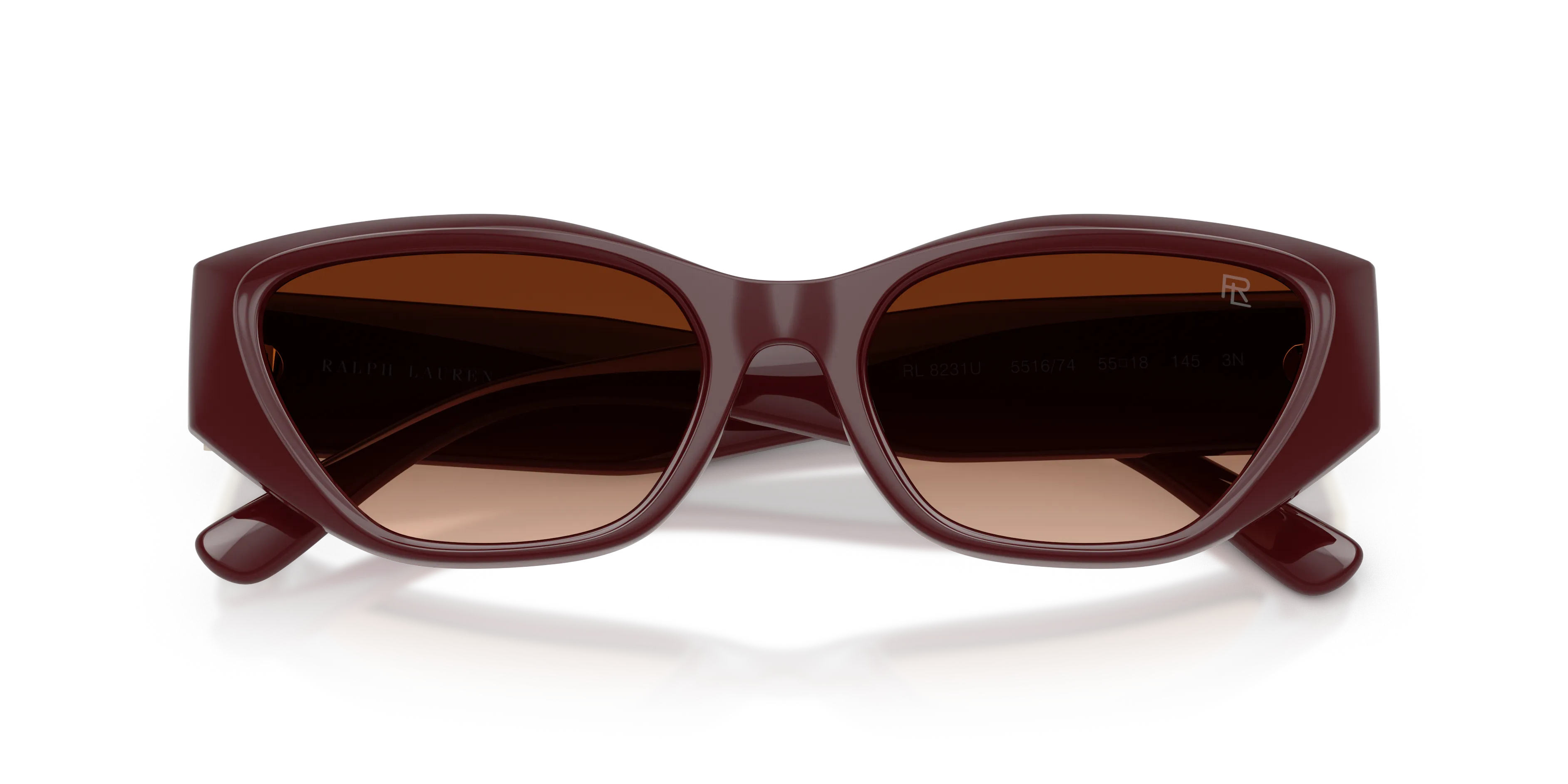 Ralph Lauren RL8231U 551674 Occhiali da sole Iniettato Rosso Marrone Squadrata Normale Sfumato - immagine 2