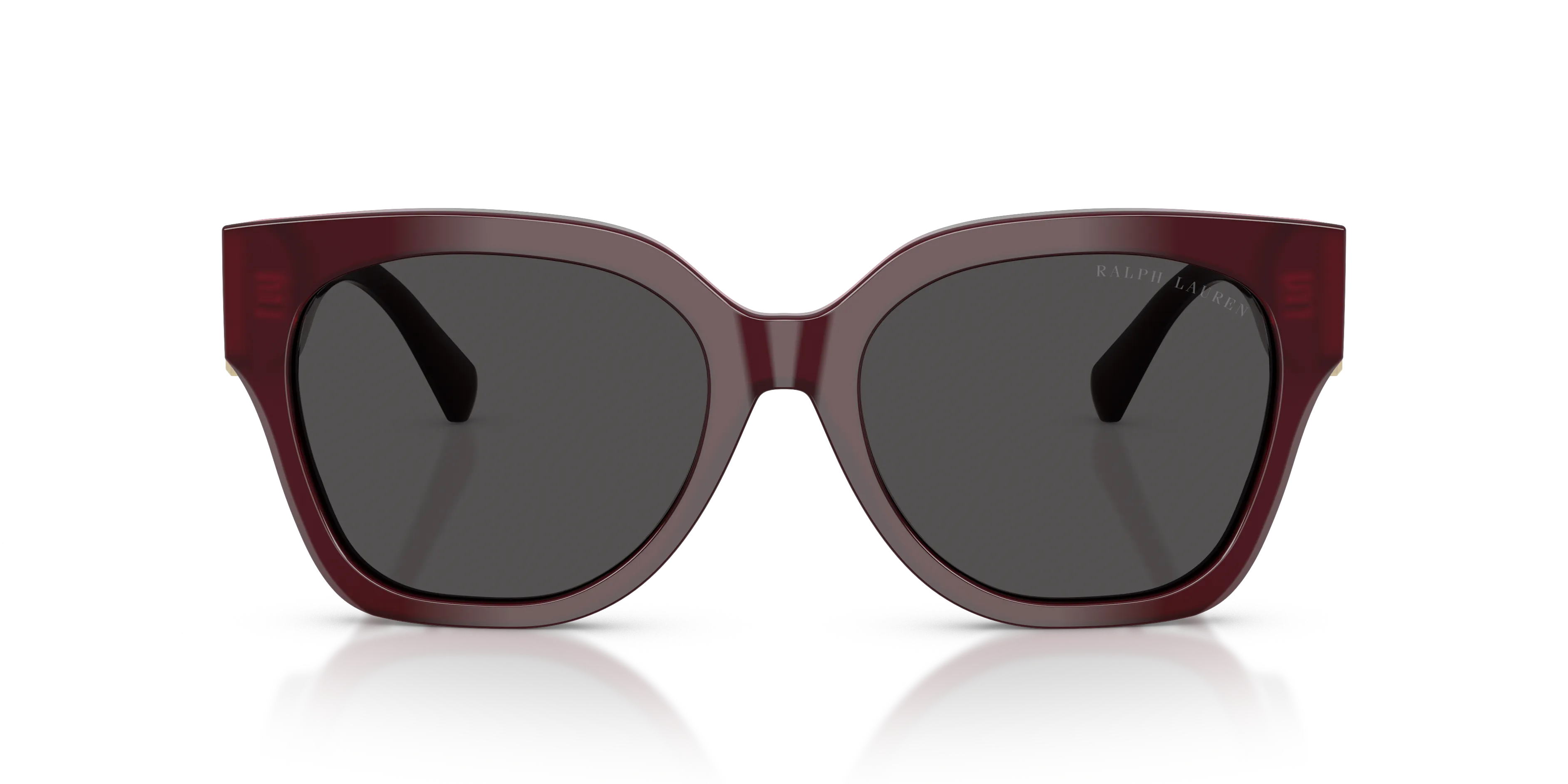 Ralph Lauren RL8221 THE OVERSZED RICKY 508387 Occhiali da sole Acetato Rosso Grigio Farfalla Normale - immagine 3