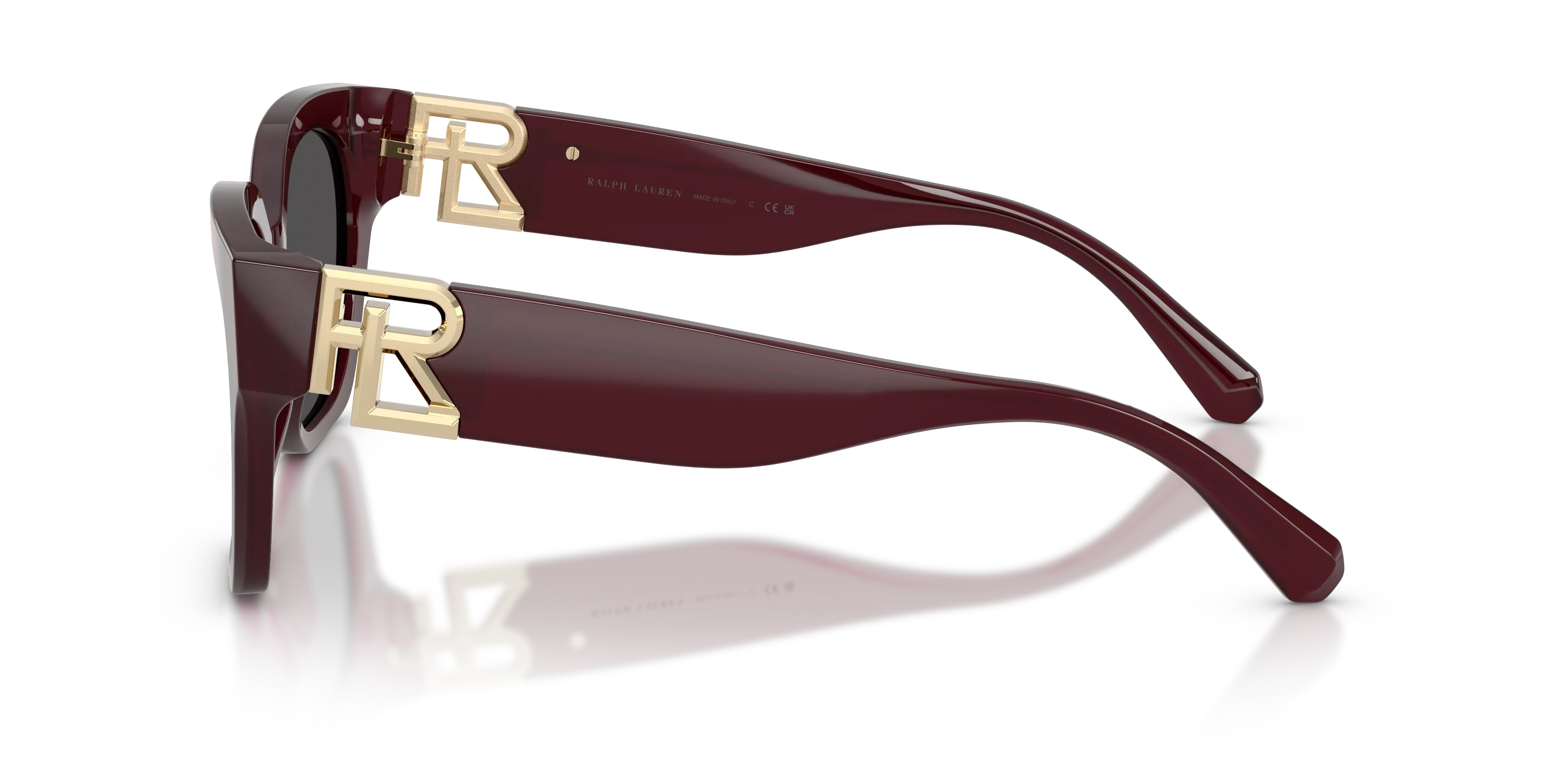 Ralph Lauren RL8221 THE OVERSZED RICKY 508387 Occhiali da sole Acetato Rosso Grigio Farfalla Normale - immagine 4