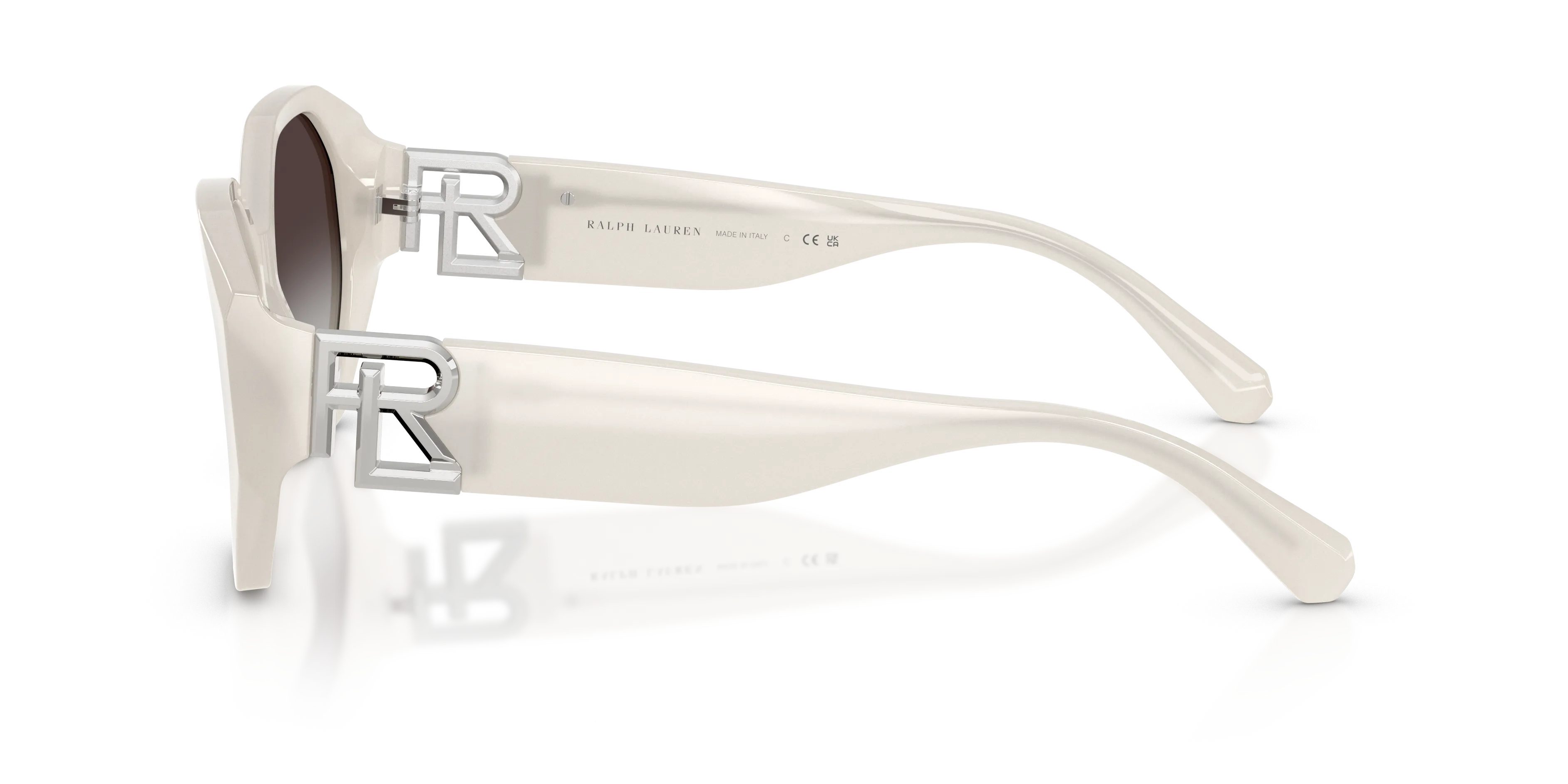 Ralph Lauren RL8220 THE JULIETTE 61828G Occhiali da sole Acetato Bianco Grigio Farfalla Normale Sfumato - immagine 4