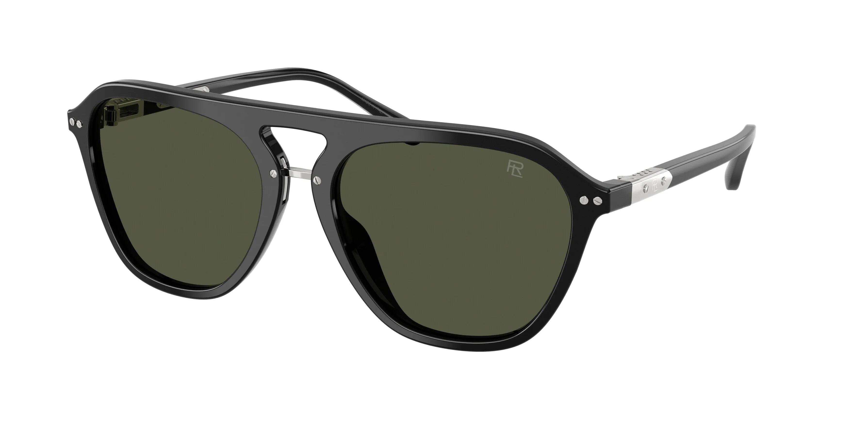 Ralph Lauren RL8219U THE HUGH 500131 Occhiali da sole Acetato Nero Verde Squadrata Normale - immagine 1