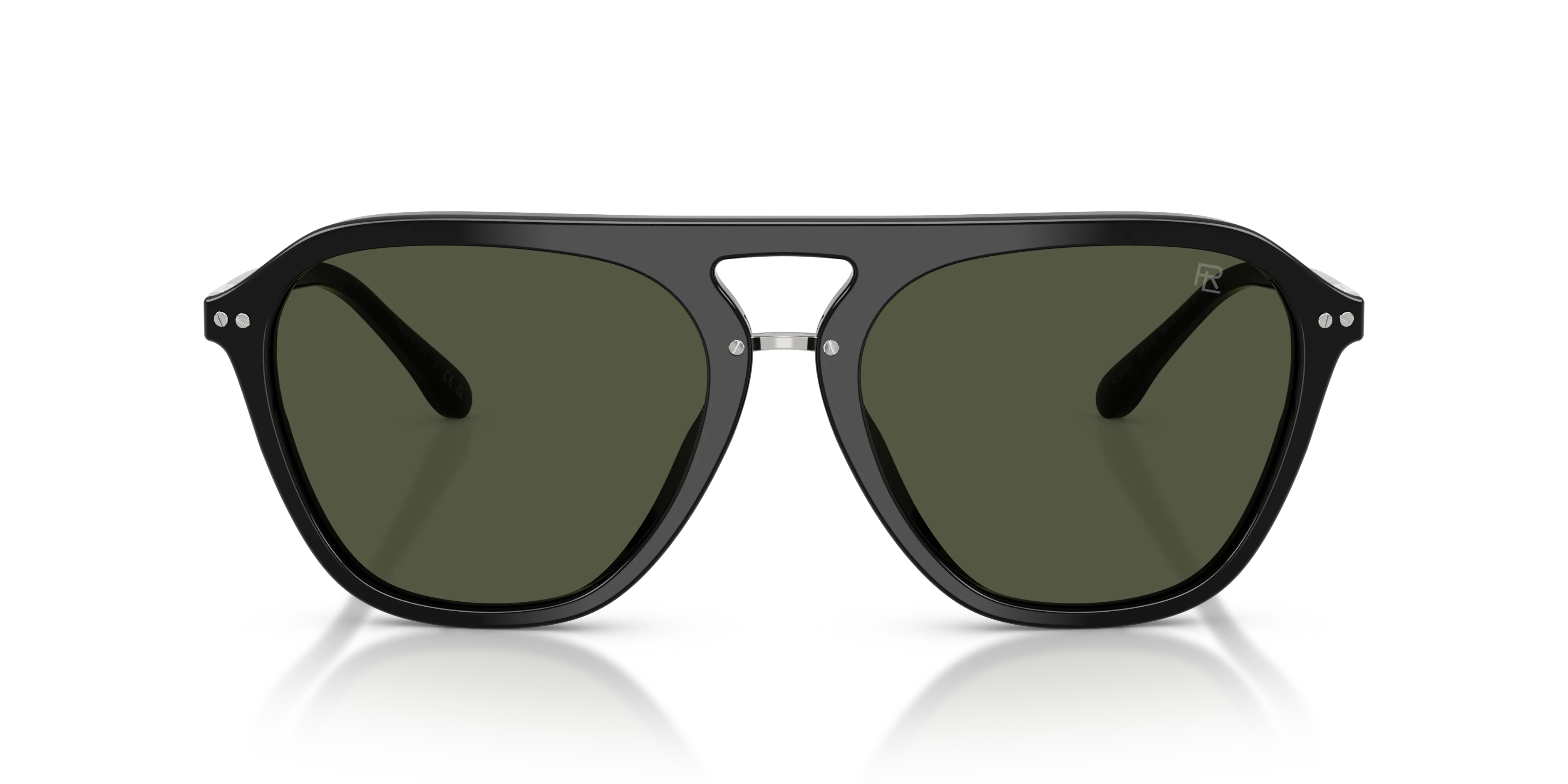 Ralph Lauren RL8219U THE HUGH 500131 Occhiali da sole Acetato Nero Verde Squadrata Normale - immagine 3