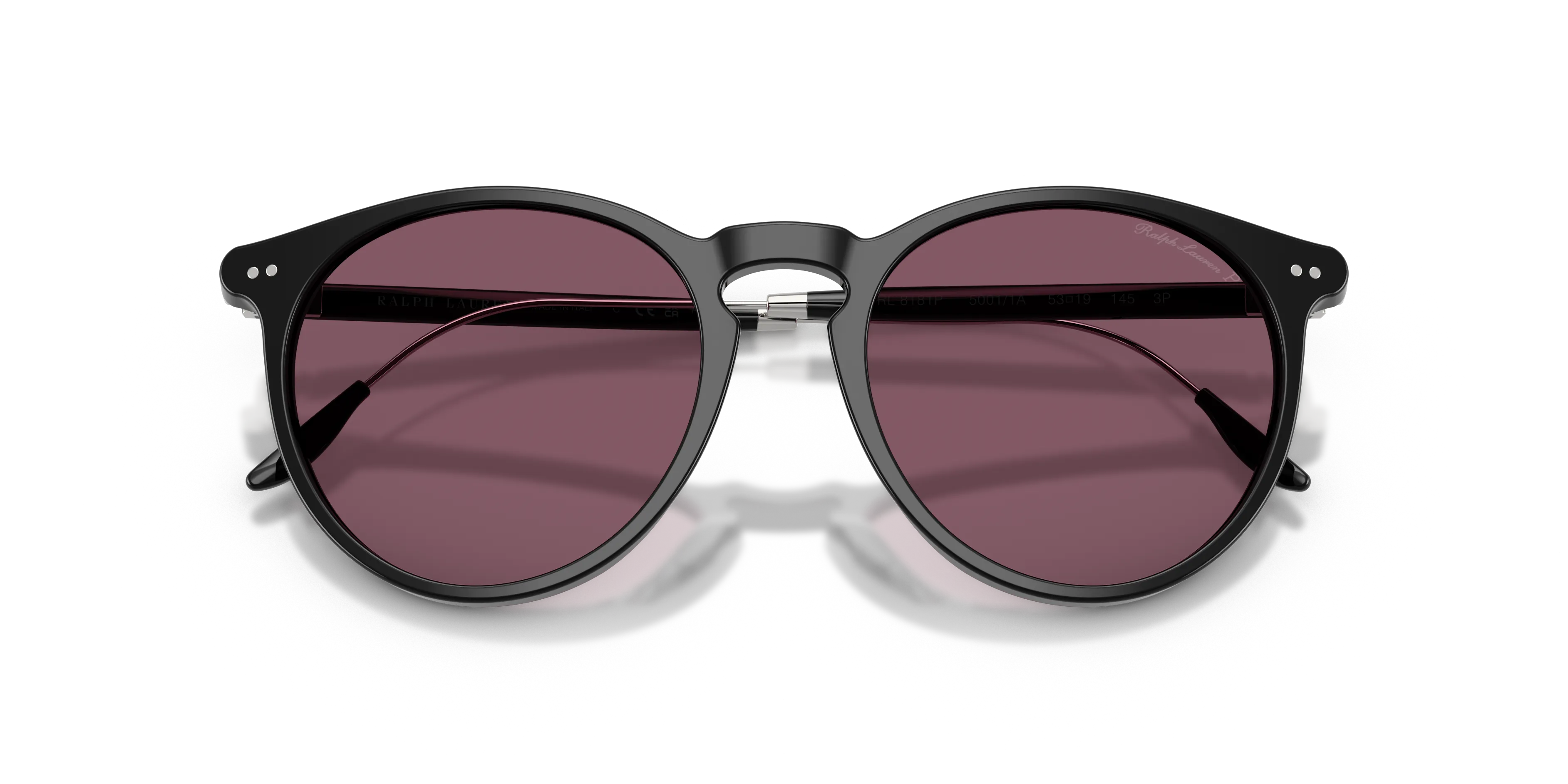 Ralph Lauren RL8181P 50011A Occhiali da sole Acetato Nero Viola Pantos Polarizzata - immagine 2