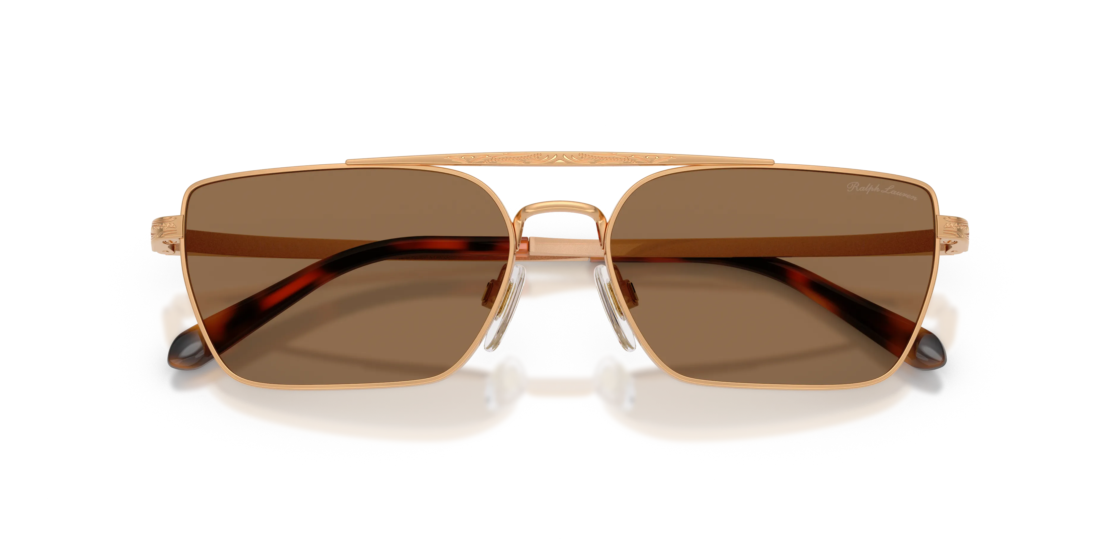 Ralph Lauren RL7092 915373 Occhiali da sole Metallo Oro Marrone Squadrata Normale - immagine 2
